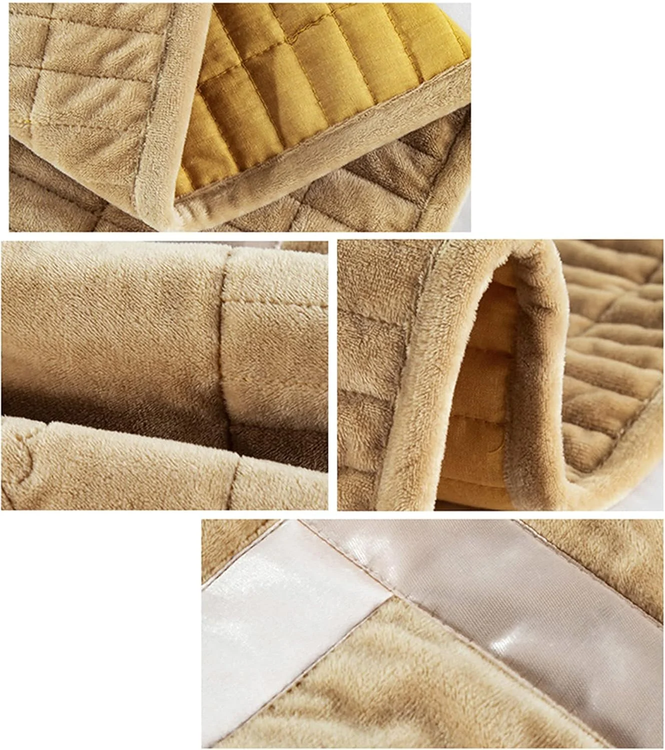 روتختی تکه دوزی قهوه ای پنبه ای دو رو، روانداز لحافی برای دکور اتاق خواب - لحاف برجسته گرم، روکش لحاف، پتو، روتختی دو نفره با روبالشی، 224 * 234 سانتی متر، -270 * 234 سانتی متر