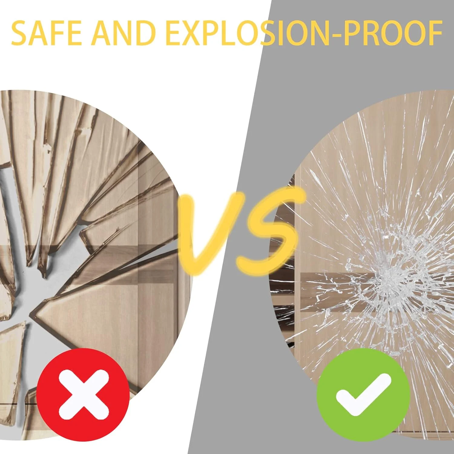 آینه گرد طرح دار 600 میلی متری YOSHOOT، نصب شده روی دیوار حمام با نورپردازی شیک، آینه آرایشی دایره ای بزرگ ضد مه، نور LED سه رنگ با قابلیت تنظیم نور، IP44 (گردباد)