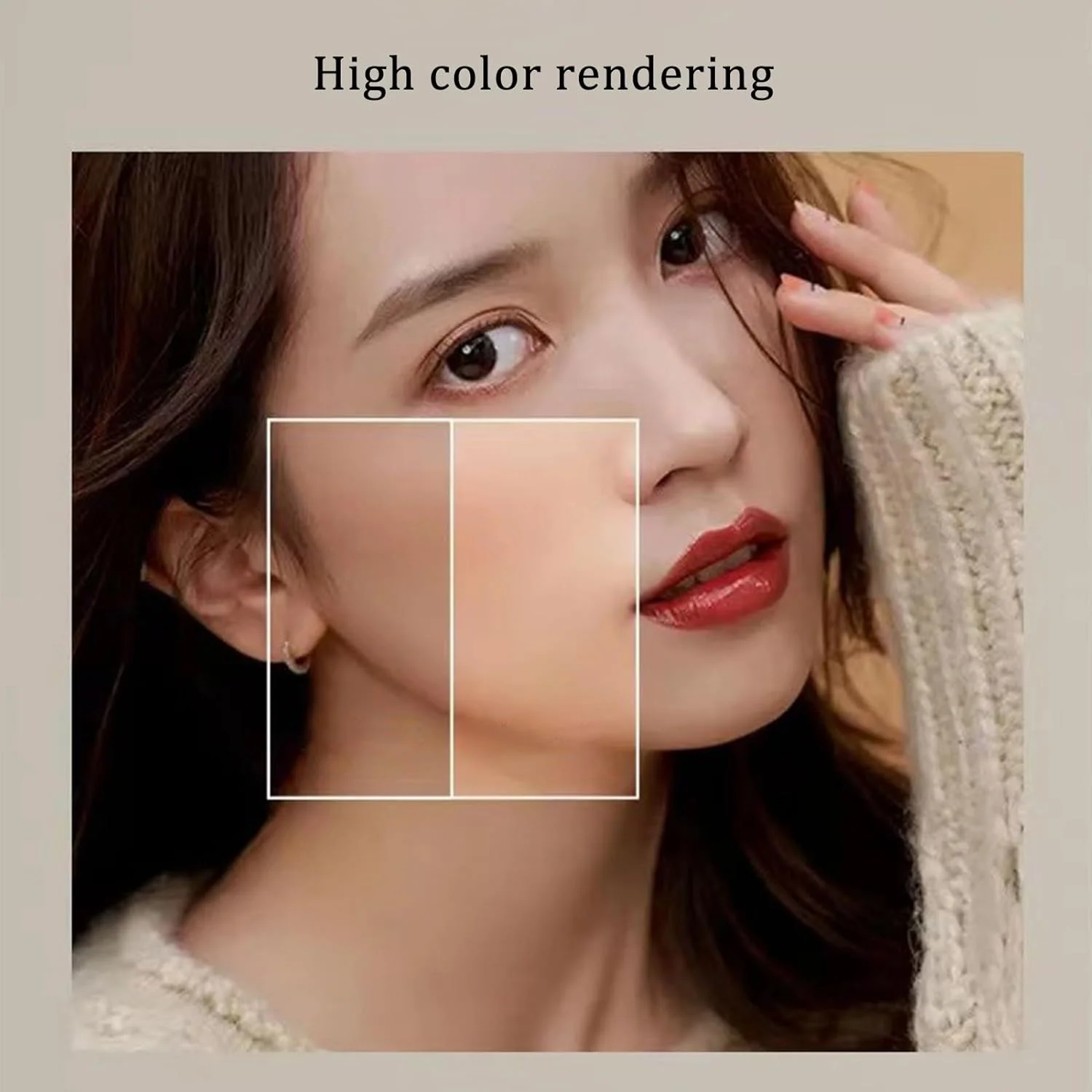 آینه دیواری YHWKGZ با قابلیت ضد بخار، آینه حمام، آینه آرایشی با کلید لمسی، آینه دیواری نامنظم با قابلیت تنظیم نور سه رنگ، مناسب برای آرایش، اتاق خواب، اتاق کودک، تولد (سایز: 110x70 سانتی‌متر)