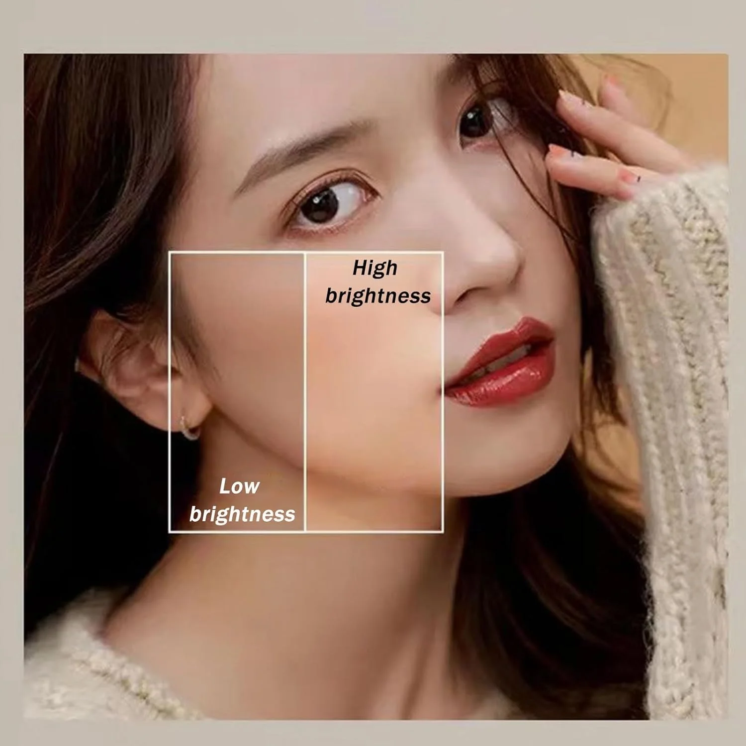 آینه YHWKGZ با دیمستر، آینه گرد LED حمام، با چراغ های سه رنگ، آینه ورودی خلاقانه، اتاق پرو با قابلیت تنظیم نور، میز آرایش، آینه آویز اتاق خواب (اندازه: 31.4 اینچ/80 سانتی متر)