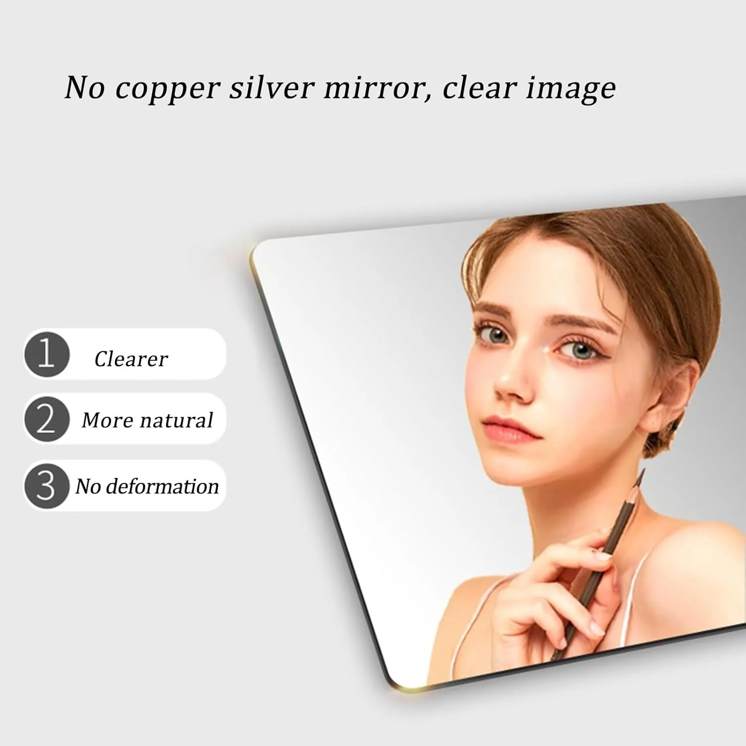 YHWKGZ Wall mounted mirror with LED light, Anti-fog bathroom mirror, 3 tone lighting, Dual touch smart vanity mirror, Waterproof and explosion-proof, Corridor decorative mirror (Color : B, Size : 23