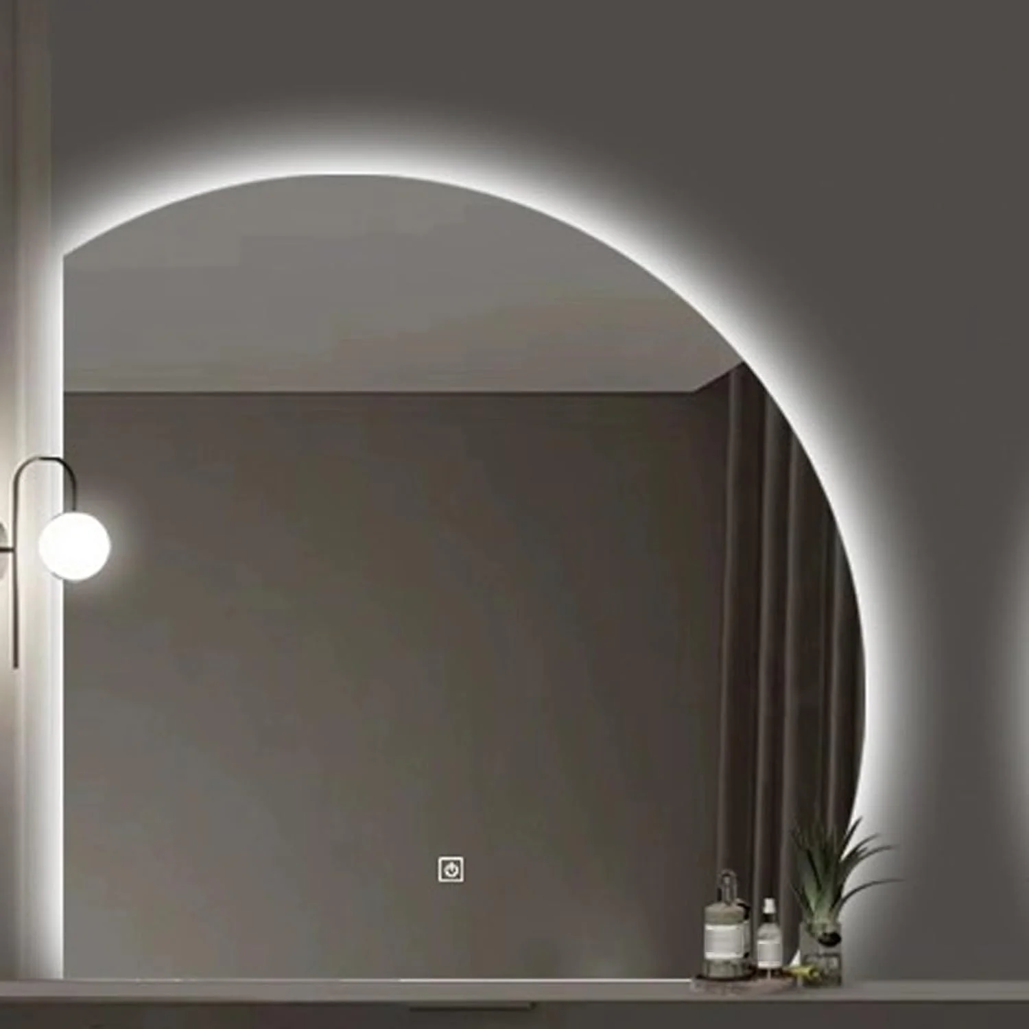 YHWKGZ Wall mounted mirror with LED light, Anti-fog bathroom mirror, 3 tone lighting, Dual touch smart vanity mirror, Waterproof and explosion-proof, Corridor decorative mirror (Color : A, Size : 31