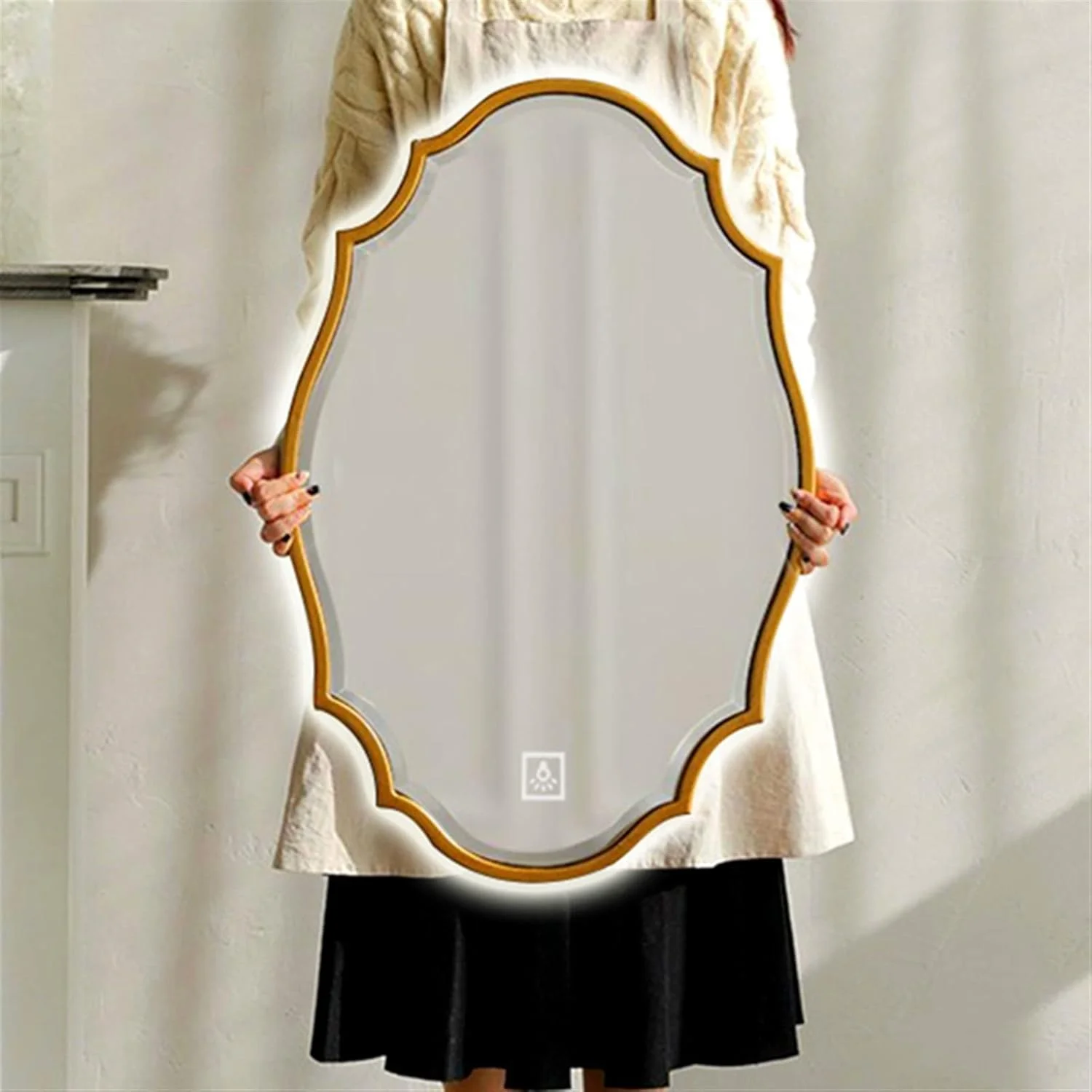 آینه حمام YHUAEE، مناسب اصلاح صورت، آرایش و تمام قد، آینه دیواری بزرگ کننده، دکور و لوازم حمام ایستاده