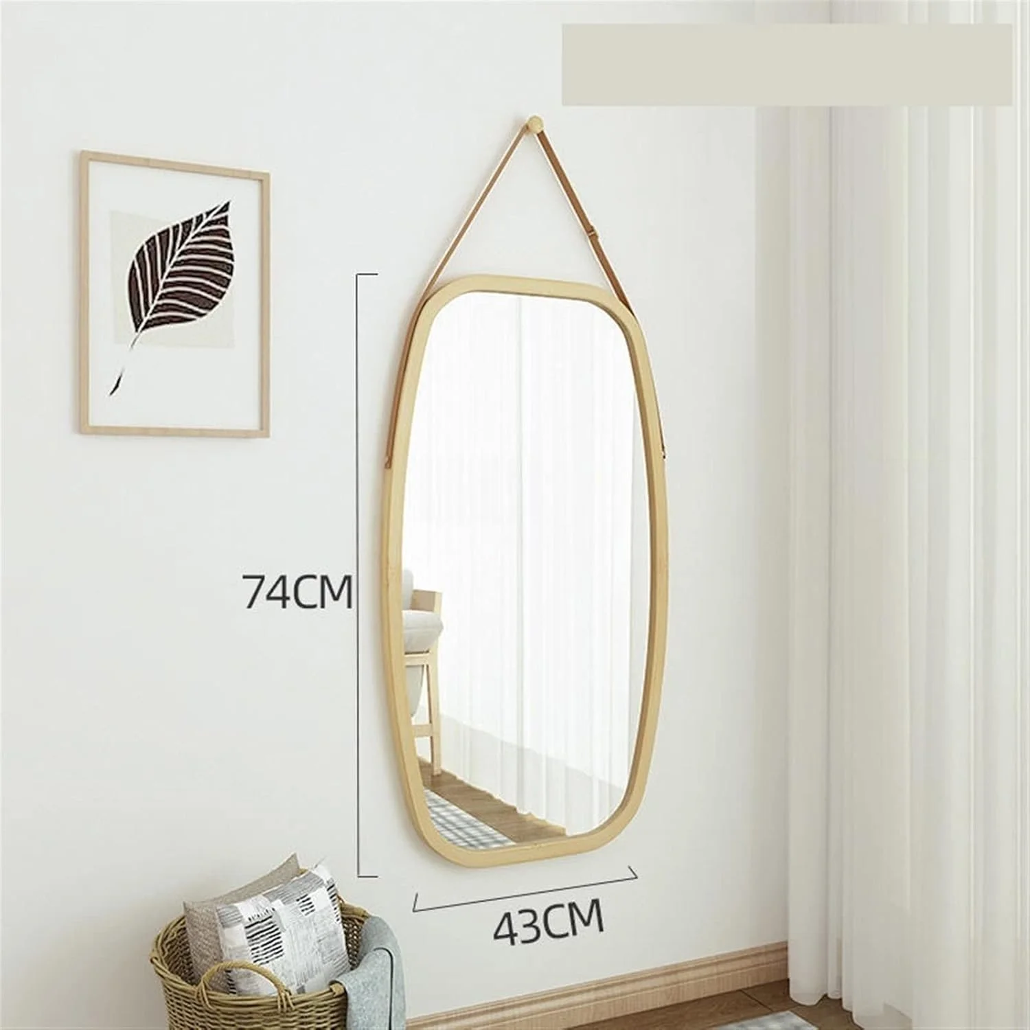 آینه حمام YHUAEE، آینه دیواری آویز مناسب منزل، آینه چند منظوره حمام، آینه گرد تزئینی دیواری، آینه قدی مناسب حمام