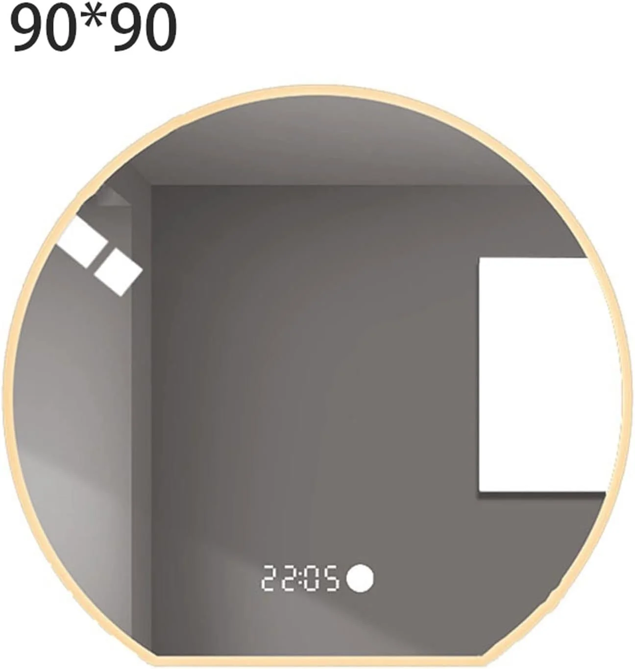 آینه حمام YHUAEE دیواری آینه تزیینی کامل شکل نامنظم آینه ال ای دی چراغ دار حمام آویز زنانه