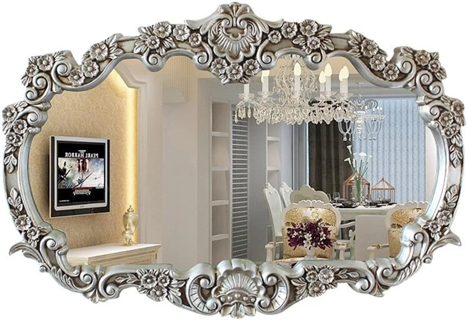 آینه حمام YHUAEE، آینه توالت، آینه دیواری، آینه تزئینی، دو پایه