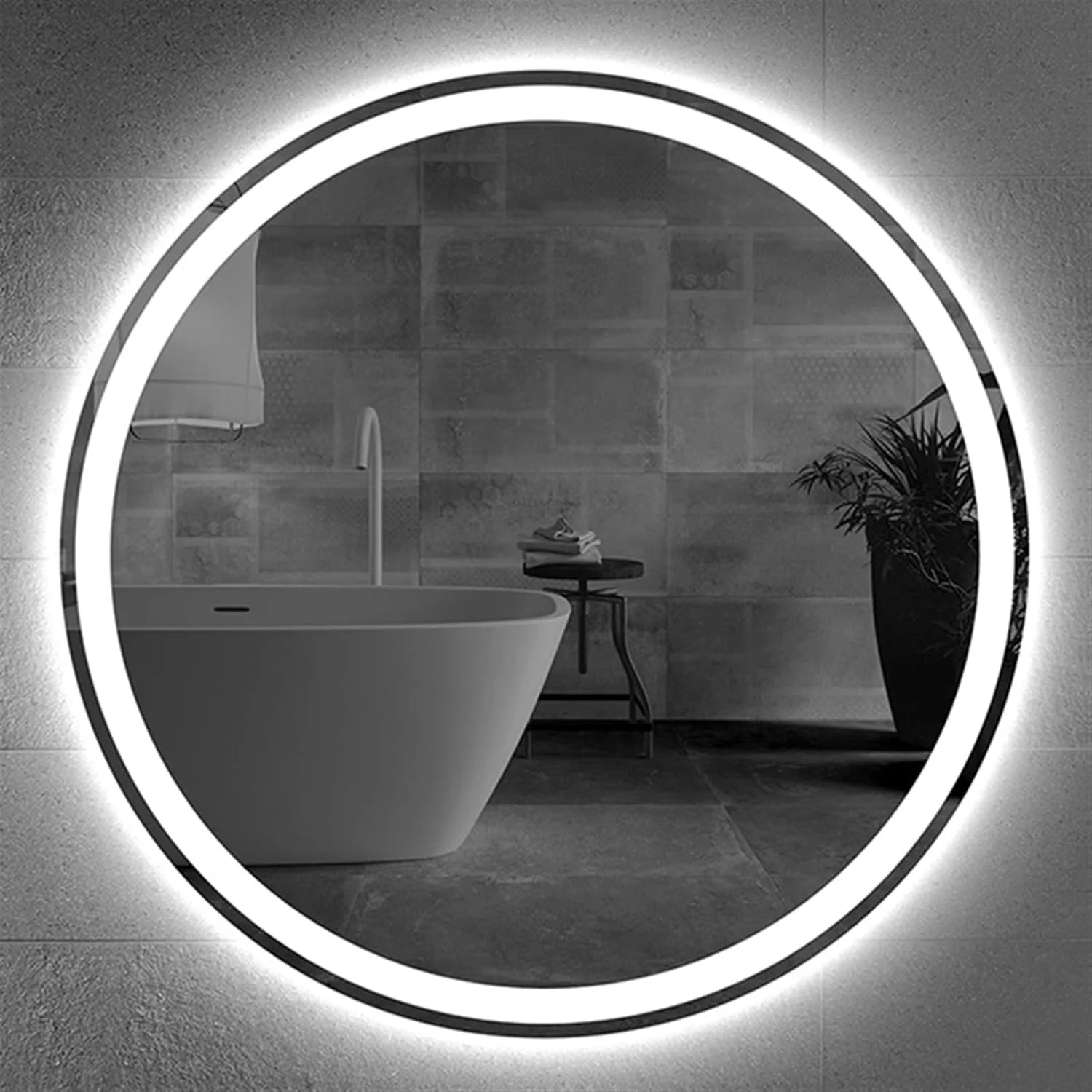 آینه حمام YHUAEE گرد دیواری آینه های دوش چراغ دار چسبی دیواری بزرگ نور پس زمینه آینه حمام آینه حمام YHUAEE گرد دیواری آینه های دوش چراغ دار چسبی دیواری بزرگ نور پس زمینه آینه حمام