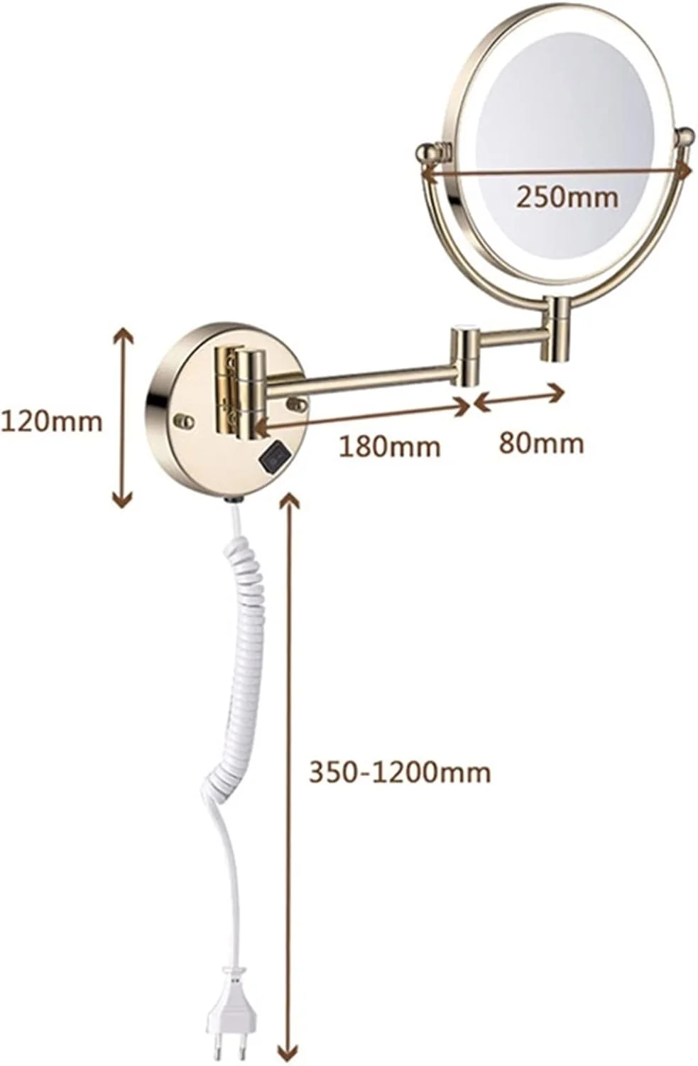 آینه حمام YHUAEE، آینه های گرد حمام، آینه بزرگنمایی دوش اصلاح موی سر، آینه های دیواری کابینتی