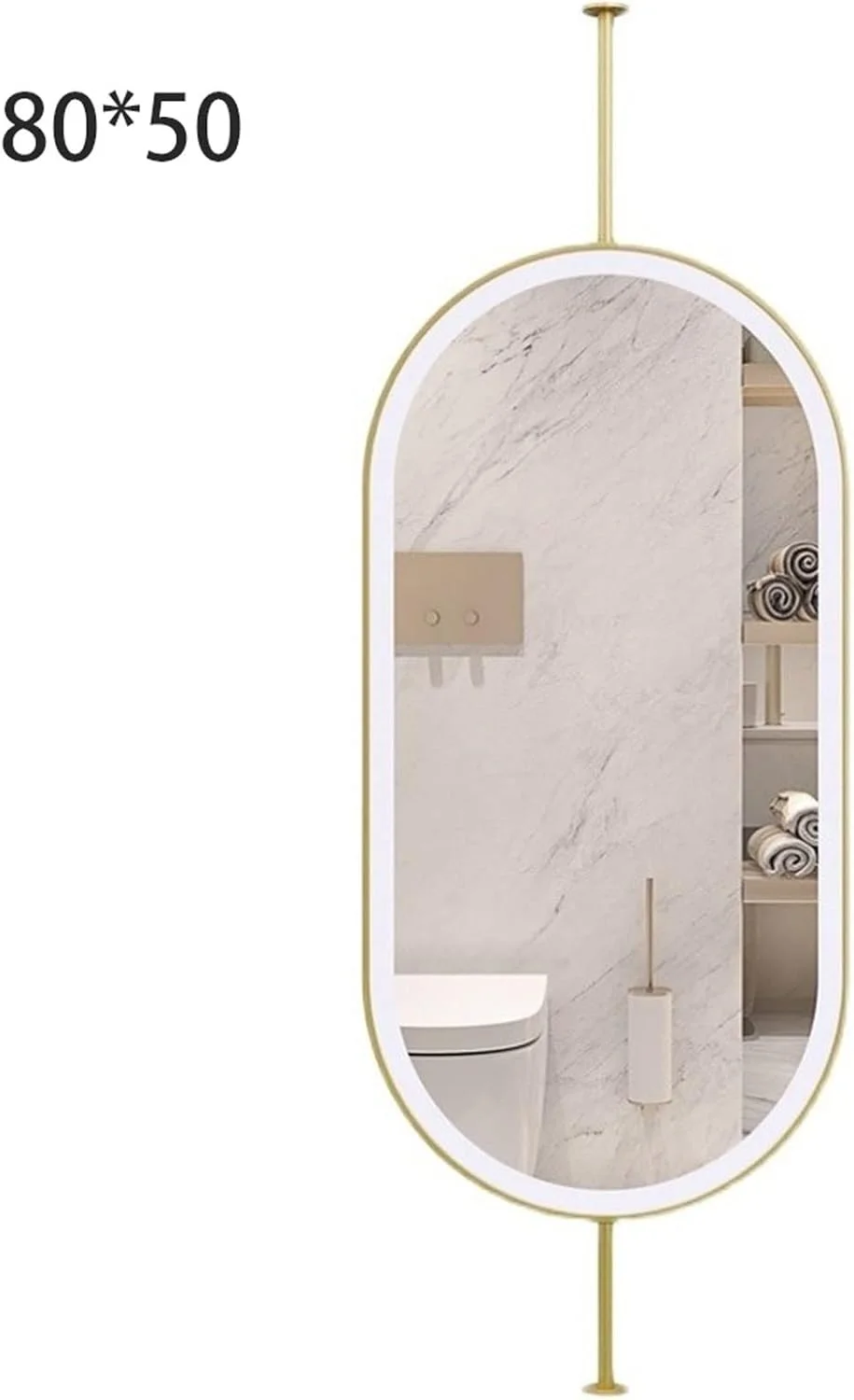 آینه بیضی شکل دستشویی YHUAEE، آینه تزئینی حسگر نور