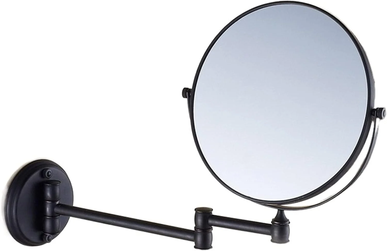 آینه آرایشی دو طرفه گرد دیواری YHUAEE، آینه حمام، آینه آرایشی، مشکی