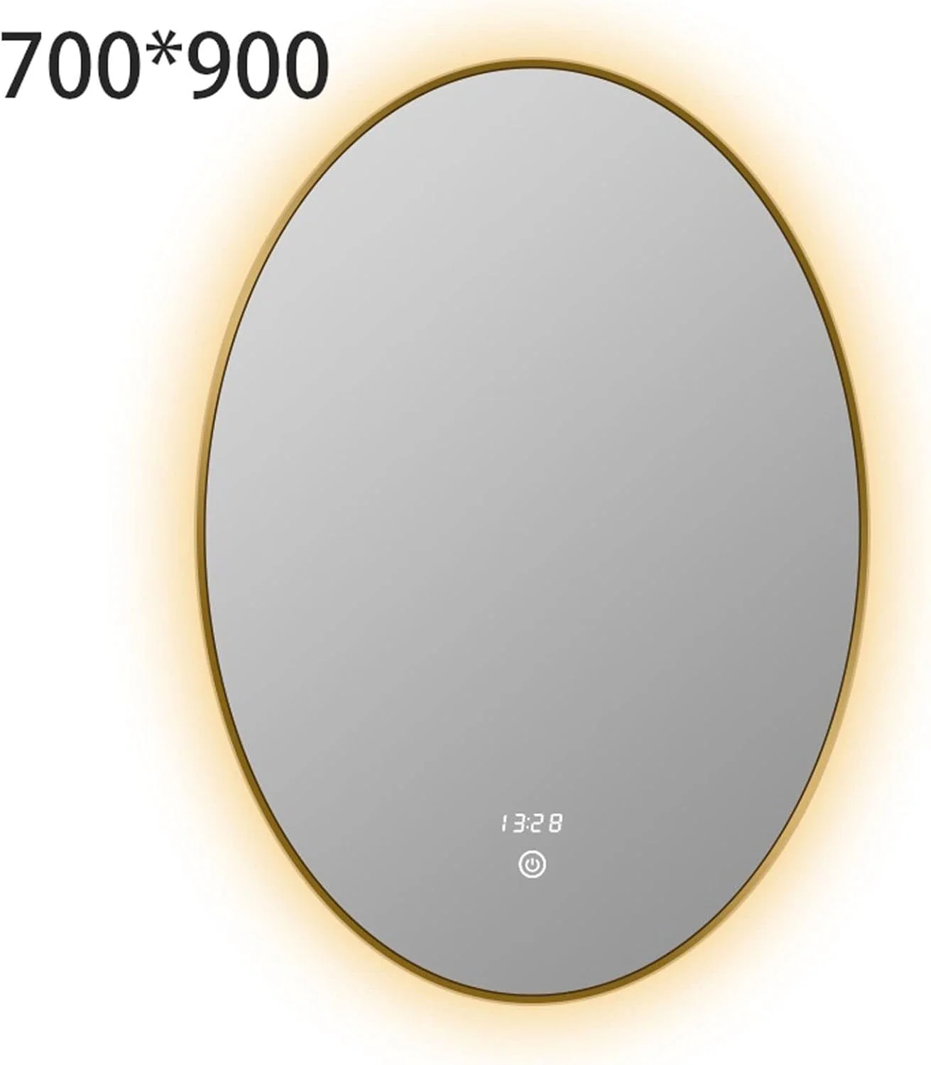 آینه حمام YHUAEE آینه لمسی آویز دار آینه آرایش چراغ دار طلایی بدون مه (طلایی)
