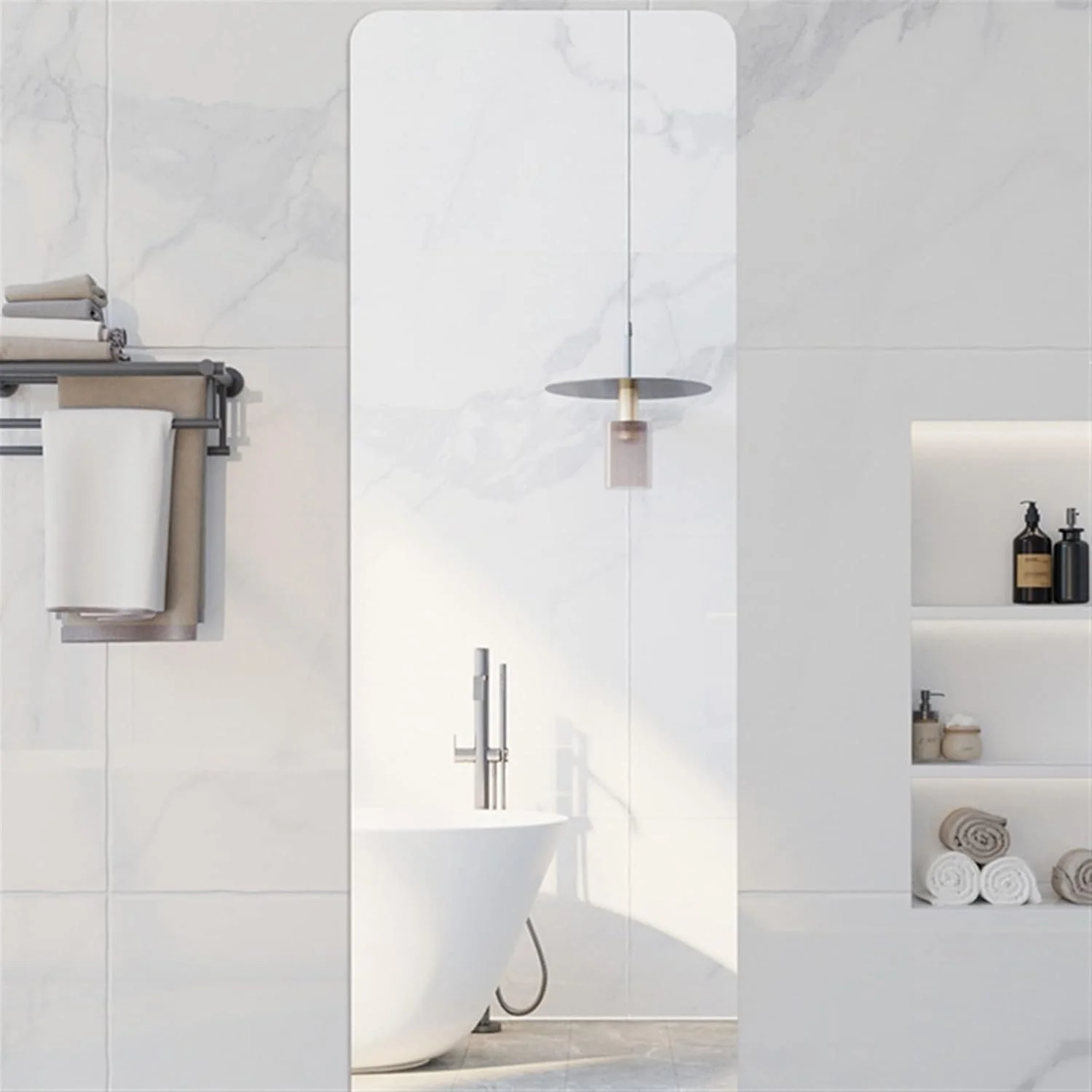 آینه حمام YHUAEE، آینه آرایش، آینه تمام قد، آینه جمع و جور، لوازم حمام