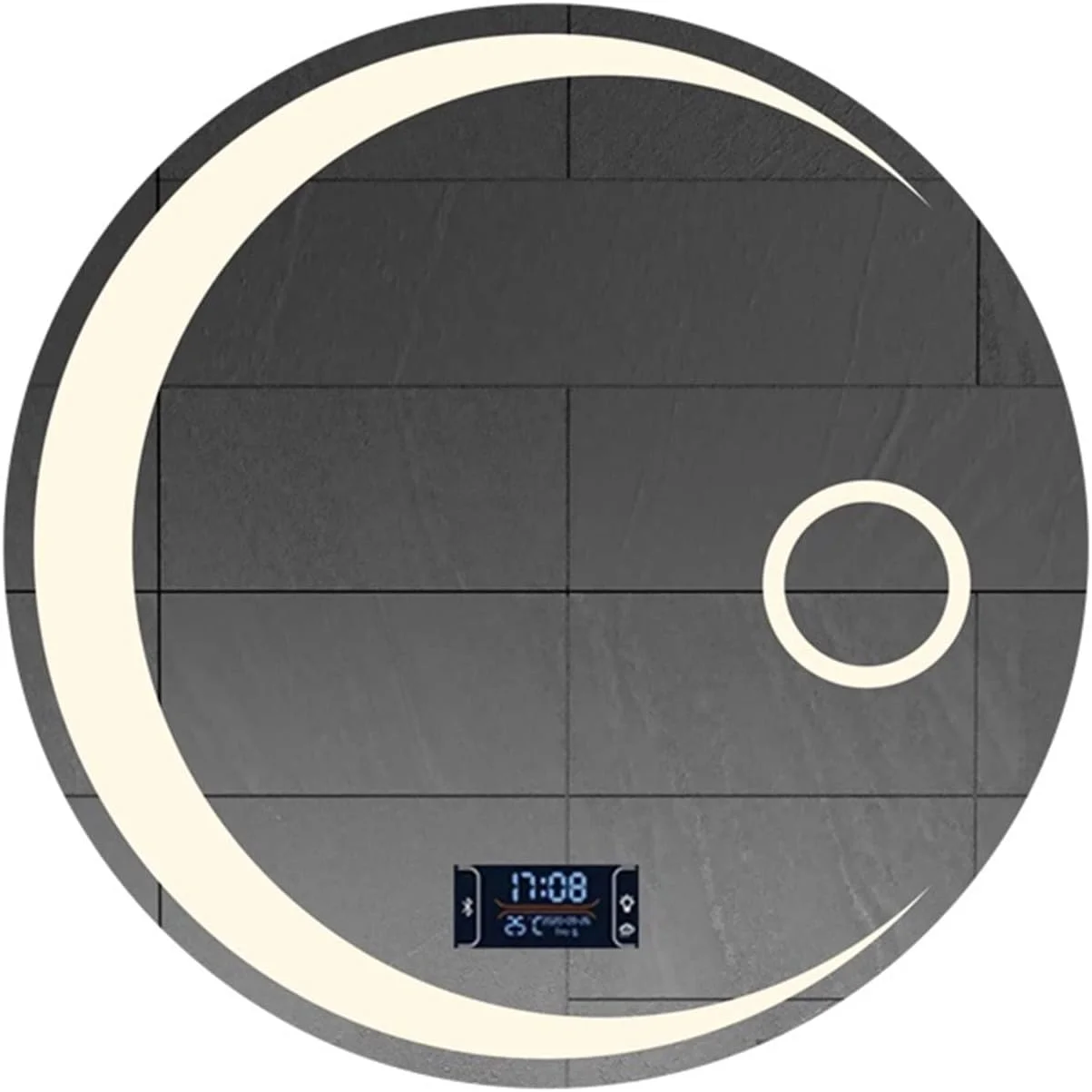 آینه حمام YHUAEE آینه آرایش چراغ دار آینه دیواری گرد لوازم جانبی شفاف حمام