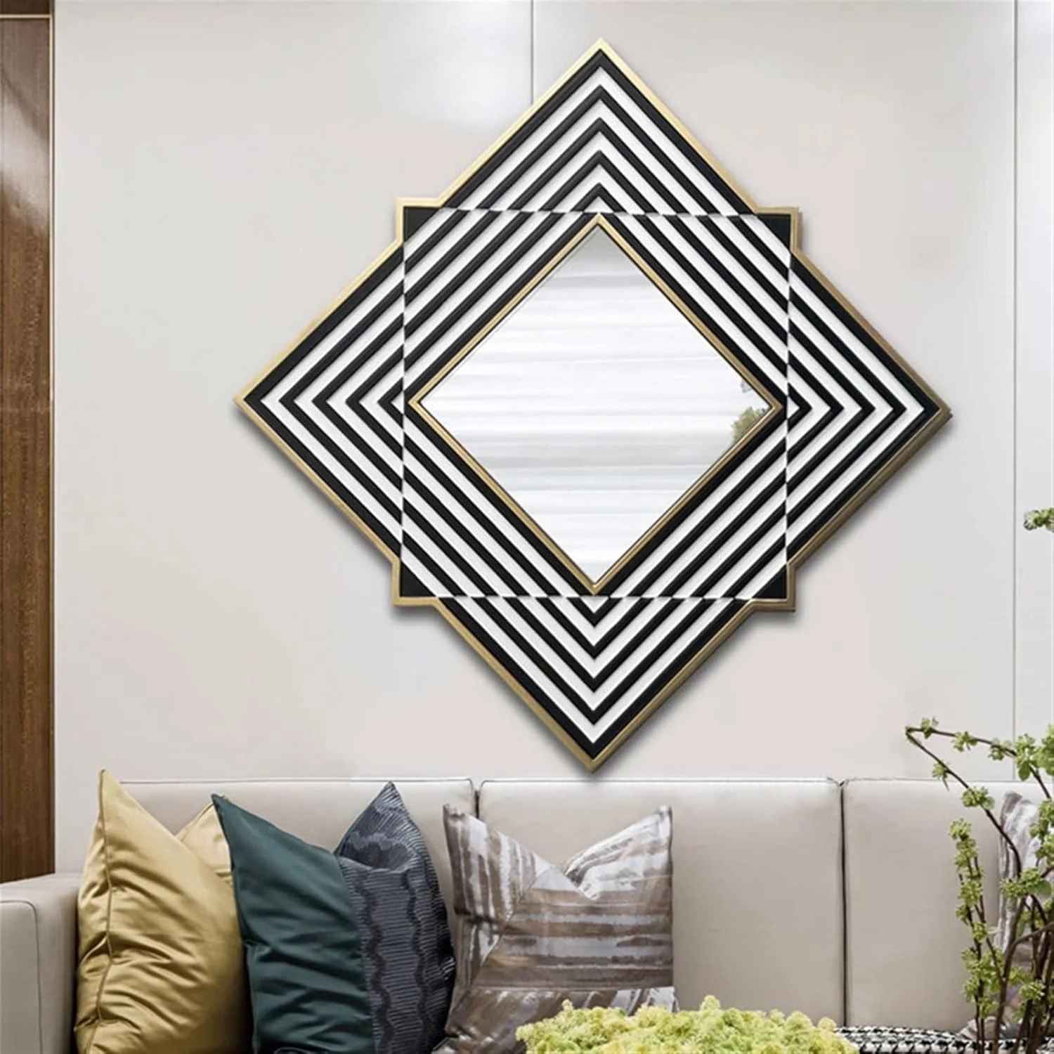 آینه حمام YHUAEE، آینه نامنظم حمام، آینه بزرگ توالت، آینه آرایشی رومیزی زیبا