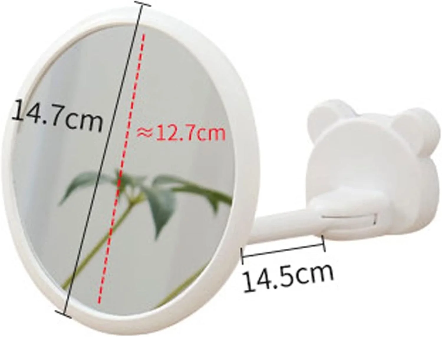 آینه حمام YHUAEE بدون نیاز به سوراخکاری، آینه آرایشی حمام، آینه اصلاح تاشو با بازوی کشویی گرد مناسب دیوار و دارای مکش