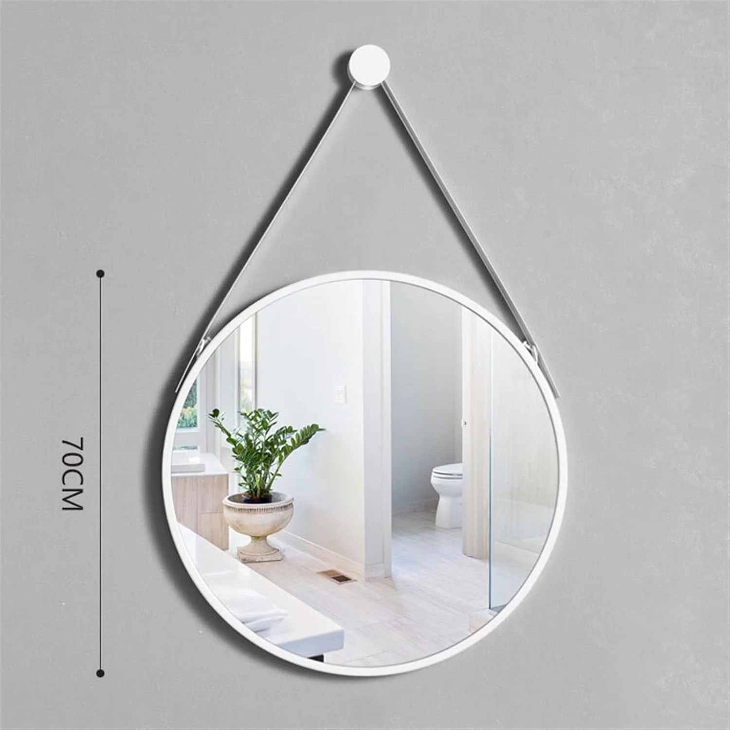 آینه حمام YHUAEE، آینه آرایشی، آینه دیواری تزئینی حمام، آینه بزرگ گرد