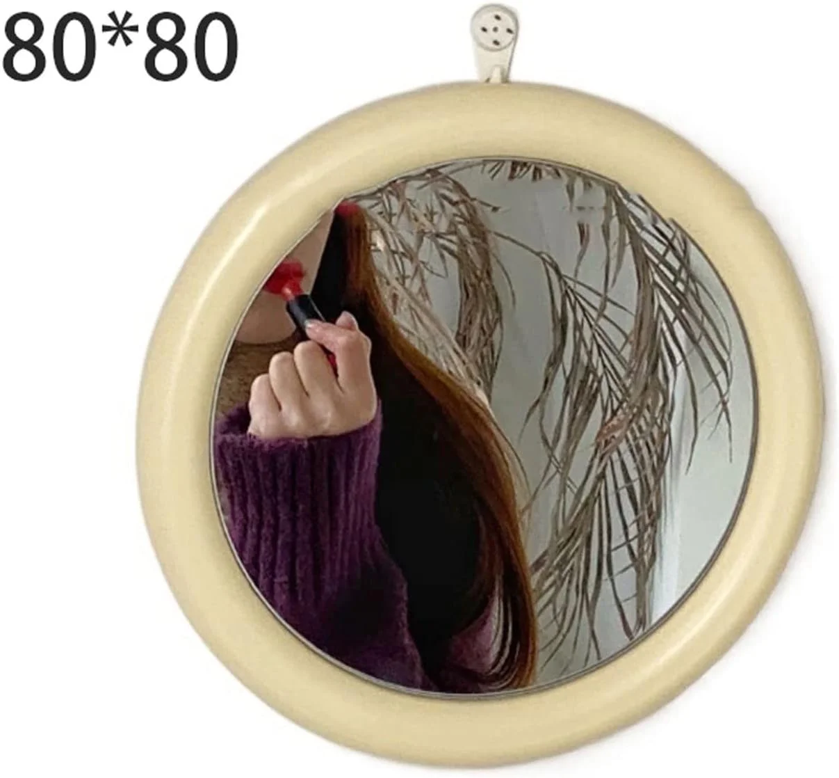 آینه حمام YHUAEE گرد تزئینی مناسب حمام، اتاق خواب، آرایش و دکوراسیون منزل (Hortel)