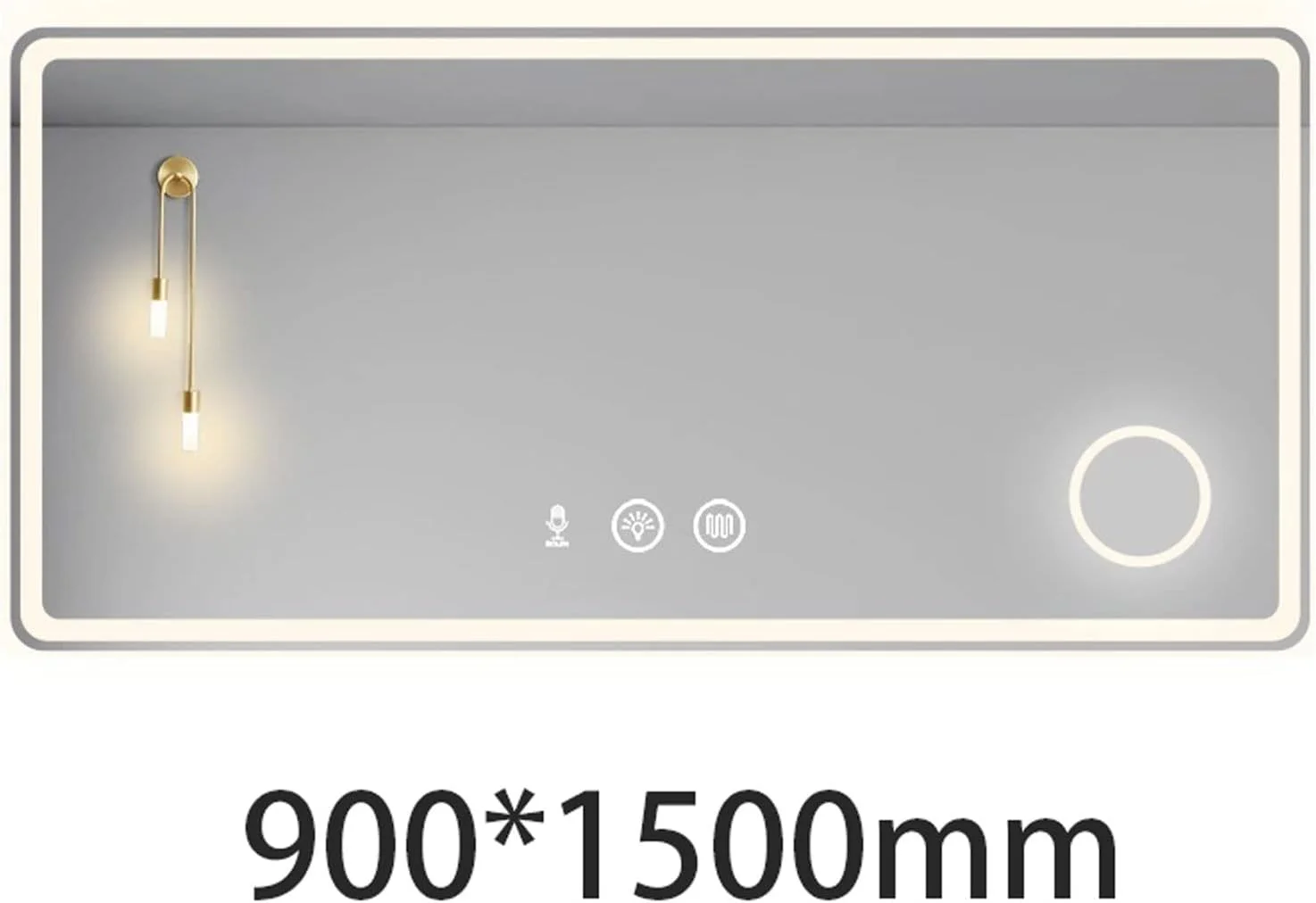 YHUAEE Bathroom mirror Bluetooth Mirror Illuminated Light Bathroom Mirror Smart Makeup Bathroom Accessories