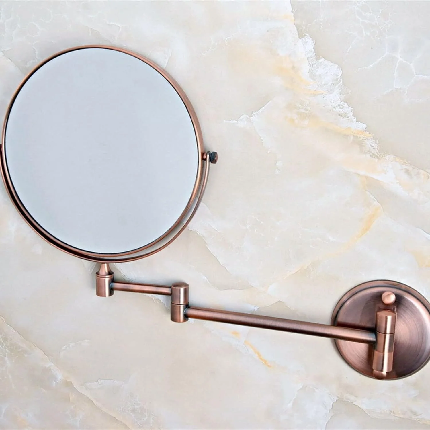 آینه حمام YHUAEE، لوازم جانبی حمام هتل، آینه دیواری بازویی چرخشی دو طرفه با طراحی قدیمی آینه حمام YHUAEE، لوازم جانبی حمام هتل، آینه دیواری بازویی چرخشی دو طرفه با طراحی قدیمی