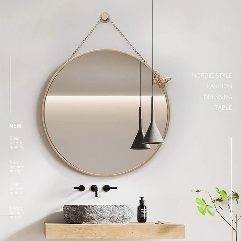 آینه دیواری گرد WTCBQC مناسب حمام، منزل، با قاب فلزی و تزئین پروانه ای برای ورودی، میز آرایش، اتاق خواب، هتل، سالن منزل آینه دیواری گرد WTCBQC مناسب حمام، منزل، با قاب فلزی و تزئین پروانه ای برای ورودی، میز آرایش، اتاق خواب، هتل، سالن منزل