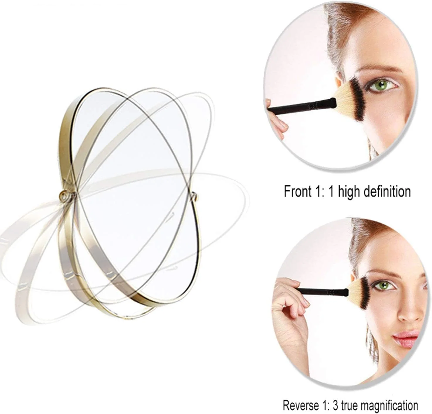 آینه آرایشی WRQzxcv، آینه رومیزی آرایشی با پایه گرد 8 اینچی با بزرگنمایی 3 برابر، آینه حمام طلایی، آینه دیواری تاشو تلسکوپی، آینه دیواری حمام آینه آرایشی WRQzxcv، آینه رومیزی آرایشی با پایه گرد 8 اینچی با بزرگنمایی 3 برابر، آینه حمام طلایی، آینه دیواری تاشو تلسکوپی، آینه دیواری حمام