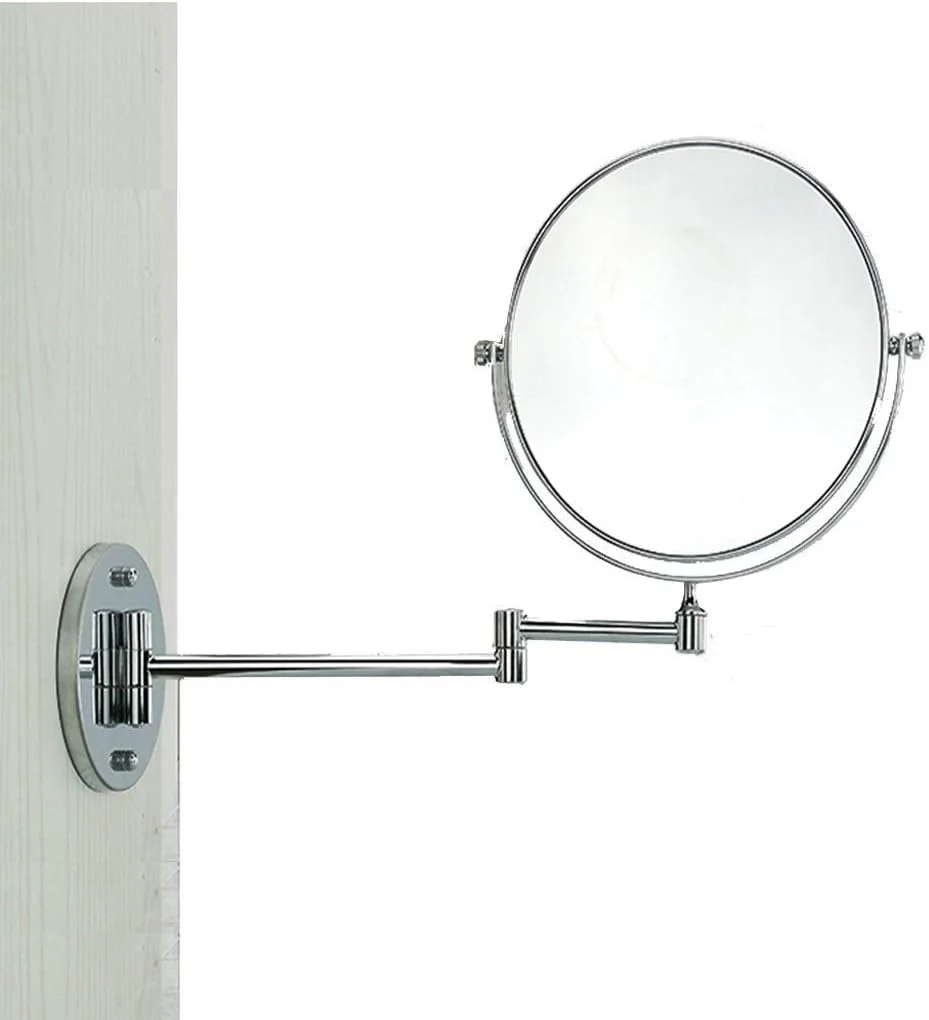 آینه آرایشی WRQzxcv، آینه های روشویی حمام 8 اینچی نصب شده روی دیوار با بزرگنمایی 3-5-7-10 برابر، آینه آرایشی دو طرفه با چرخش 360 درجه و قابلیت افزایش طول (نسخه: 7X)(5X)