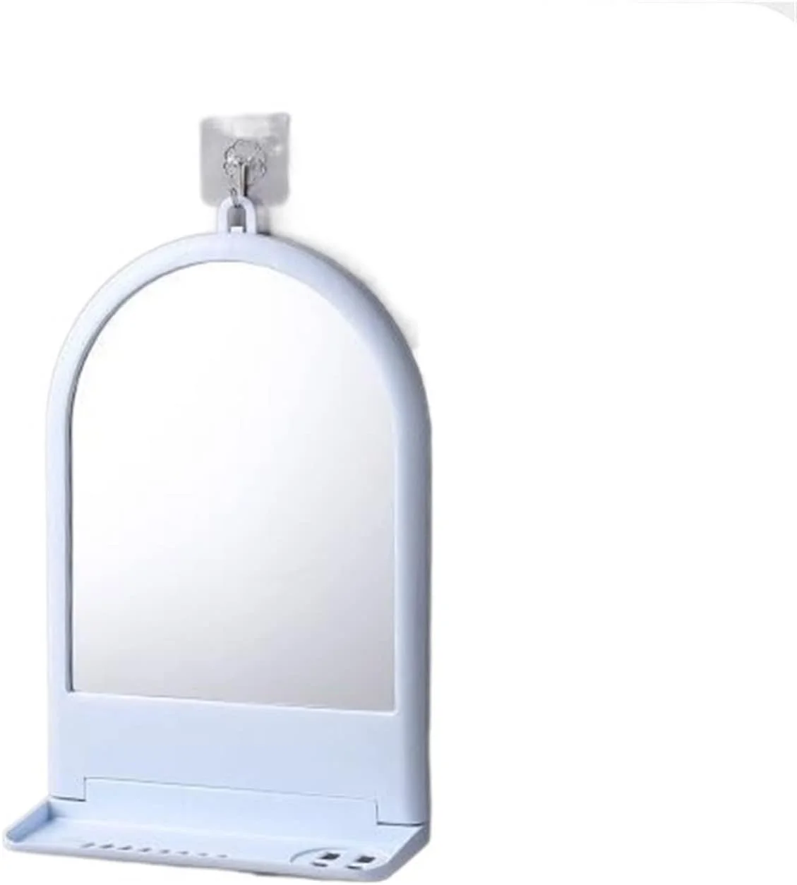 آینه حمام WRFTTCRR، آینه آرایش دیواری غیر متخلخل حمام، آینه حمام اتاق خواب، آینه شستشو، مناسب برای حمام (Hortel)