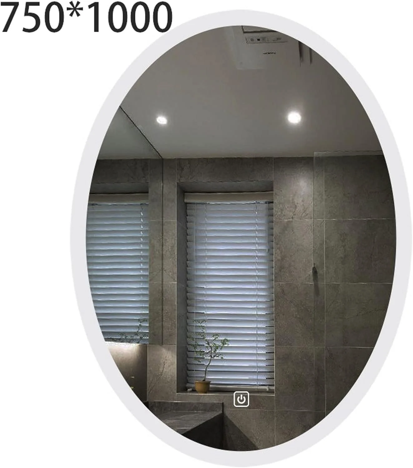 آینه حمام WRFTTCRR، آینه روشویی بزرگ، مناسب آرایش، دوش، آینه اصلاح، آینه دیواری گرد با نور پس زمینه