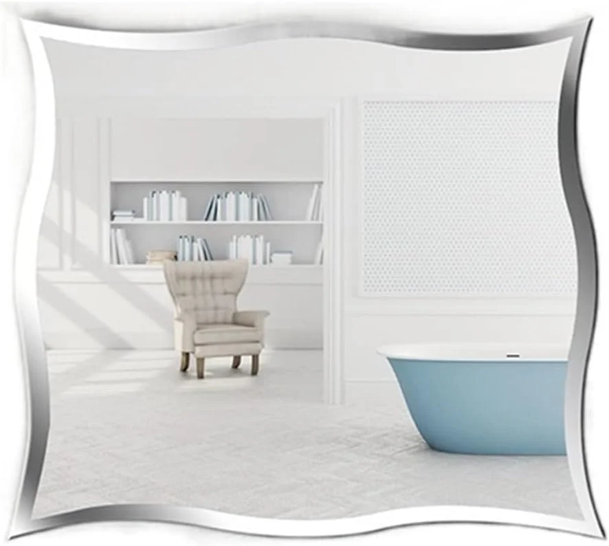 آینه حمام WRFTTCRR، آینه های دیواری بدون قاب برای حمام، آینه آرایشی، مناسب اتاق نشیمن و سرویس بهداشتی