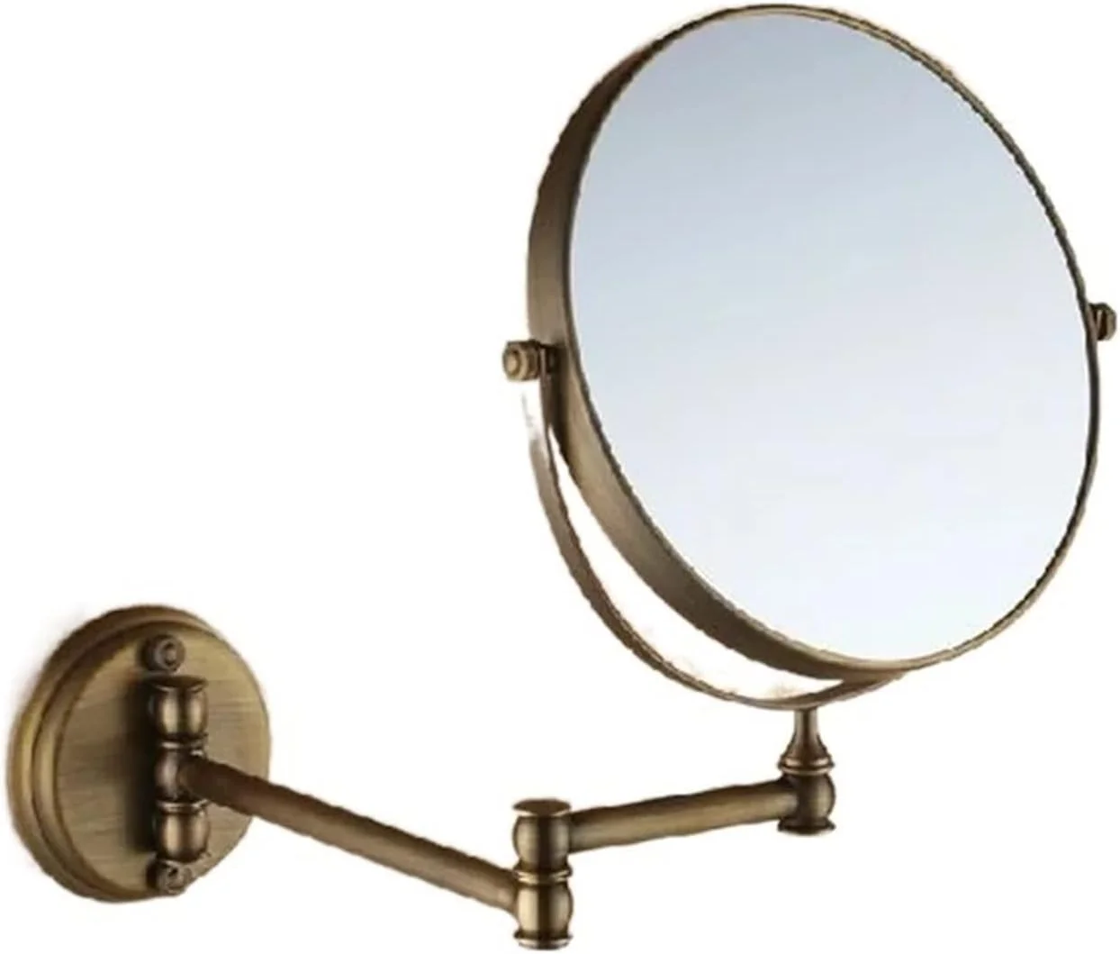 آینه حمام WRFTTCRR آینه های حمام چرخان مسی عتیقه جمع شونده آینه دیواری حمام آینه گرد آرایش