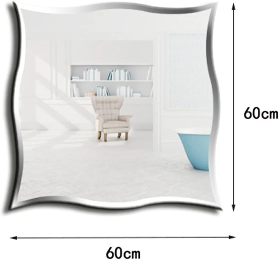 آینه حمام WRFTTCRR، آینه های دیواری بدون قاب برای حمام، آینه آرایشی، مناسب اتاق نشیمن و سرویس بهداشتی