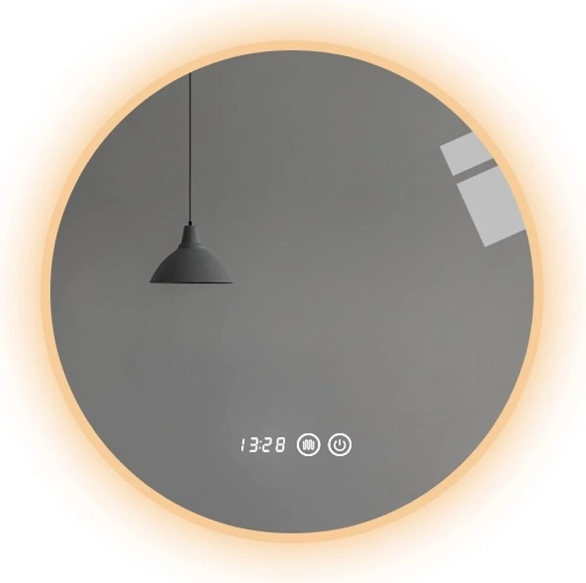 آینه حمام WRFTTCRR، آینه هوشمند گرد با چراغ، آینه دیواری مناسب آرایش و مبلمان