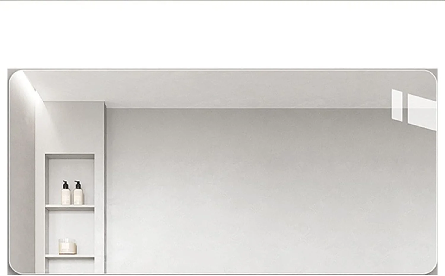 آینه حمام WRFTTCRR، آینه اصلاح ایمنی، آینه آرایش مستطیلی، آینه قدی روشن برای دوش