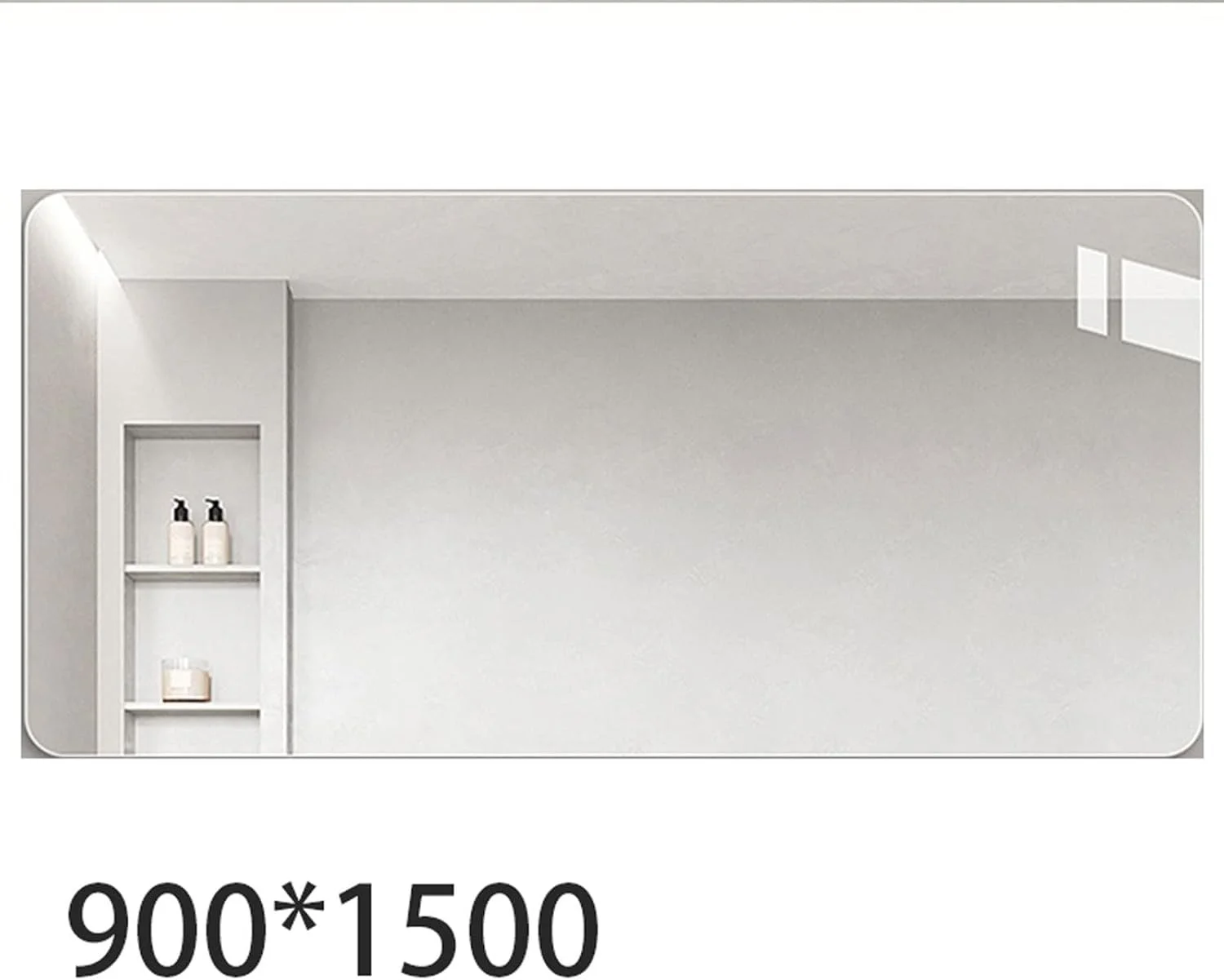 آینه حمام WRFTTCRR، آینه اصلاح ایمنی، آینه آرایش مستطیلی، آینه قدی روشن برای دوش