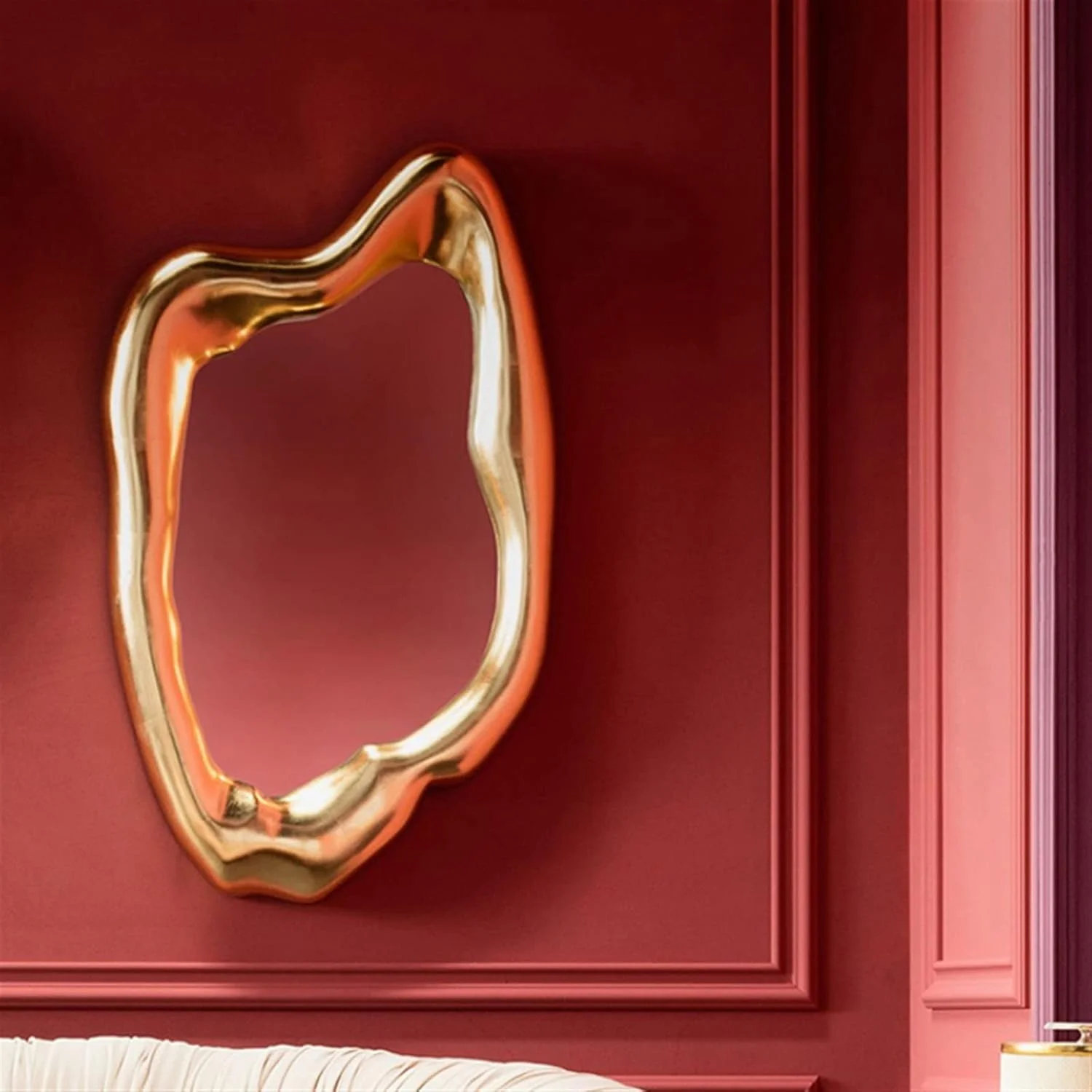 آینه حمام WRFTTCRR، آینه قدی نامنظم، آینه بزرگ روشویی، اصلاح صورت، دوش، آینه دیواری با طراحی جیبی