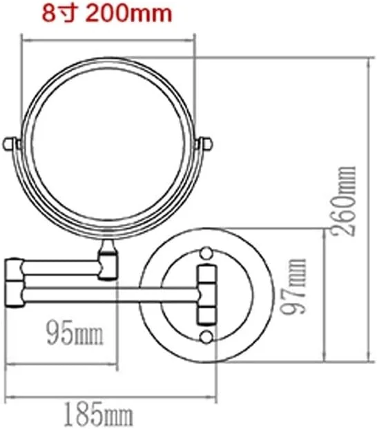 آینه آرایشی WRFTTCRR آینه حمام، آینه دو طرفه دیواری
