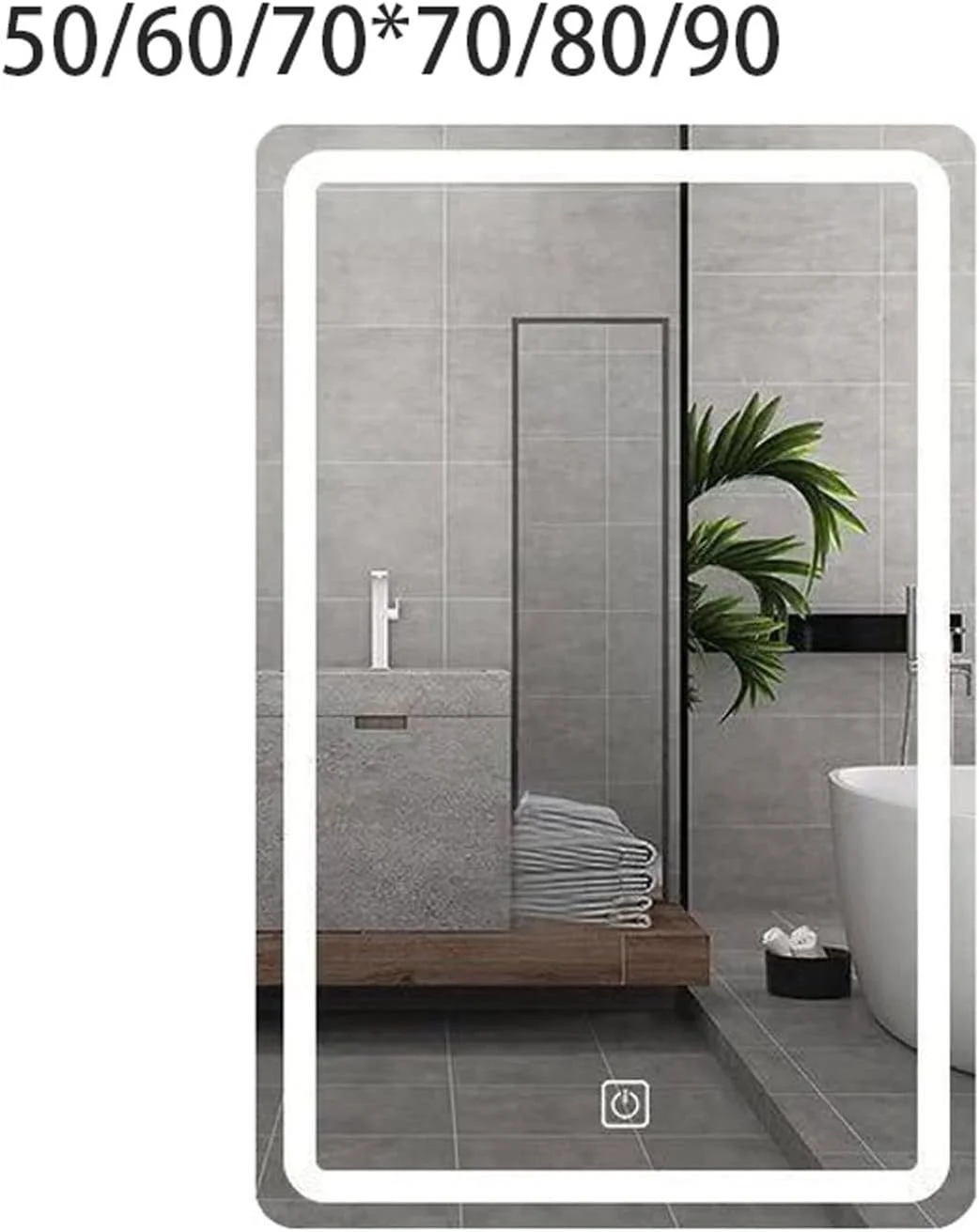 آینه دستشویی WRFTTCRR، آینه آرایش، آینه روشویی دیواری، آینه ضد بخار چراغ دار مناسب هتل و سرویس بهداشتی با صفحه لمسی (70X90) آینه دستشویی WRFTTCRR، آینه آرایش، آینه روشویی دیواری، آینه ضد بخار چراغ دار مناسب هتل و سرویس بهداشتی با صفحه لمسی (70X90)