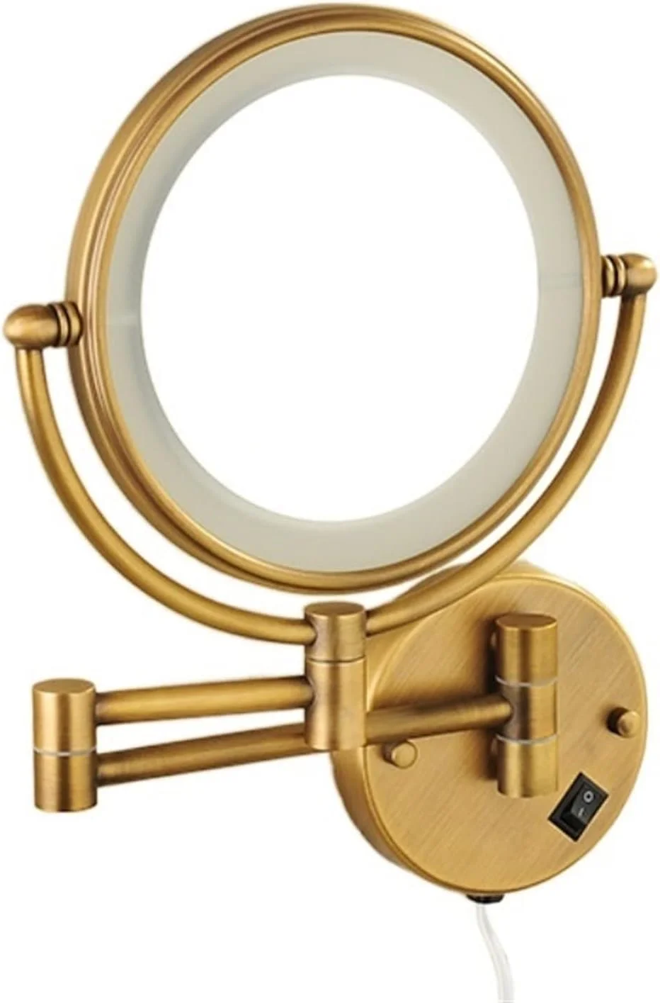 آینه آرایشی چراغ دار LED WRFTTCRR مناسب حمام با قابلیت بزرگنمایی و بازوی چرخشی