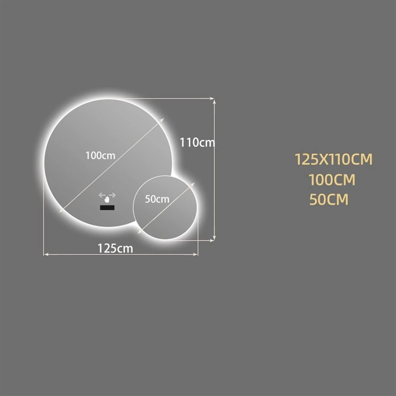 آینه حمام WRFTTCRR، آینه حمام شفاف بدون بخار، آینه حمام با نور و بلوتوث، آینه حمام دوتایی زیبا و سفارشی