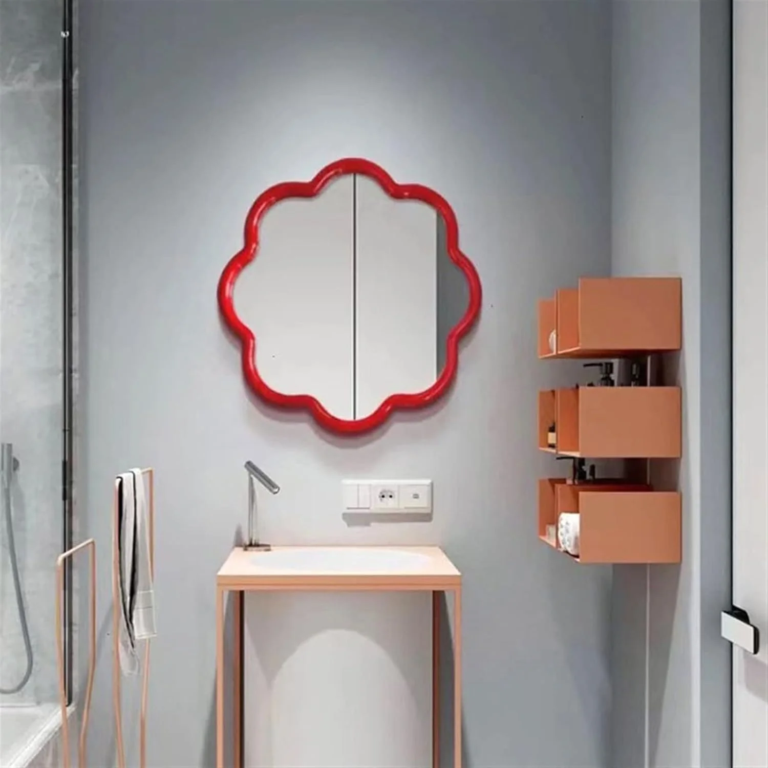 آینه حمام WRFTTCRR، آینه گرد آرایشی، تمام قد، مناسب دوش، بزرگ، زیبا، مناسب میز، اصلاح و توالت