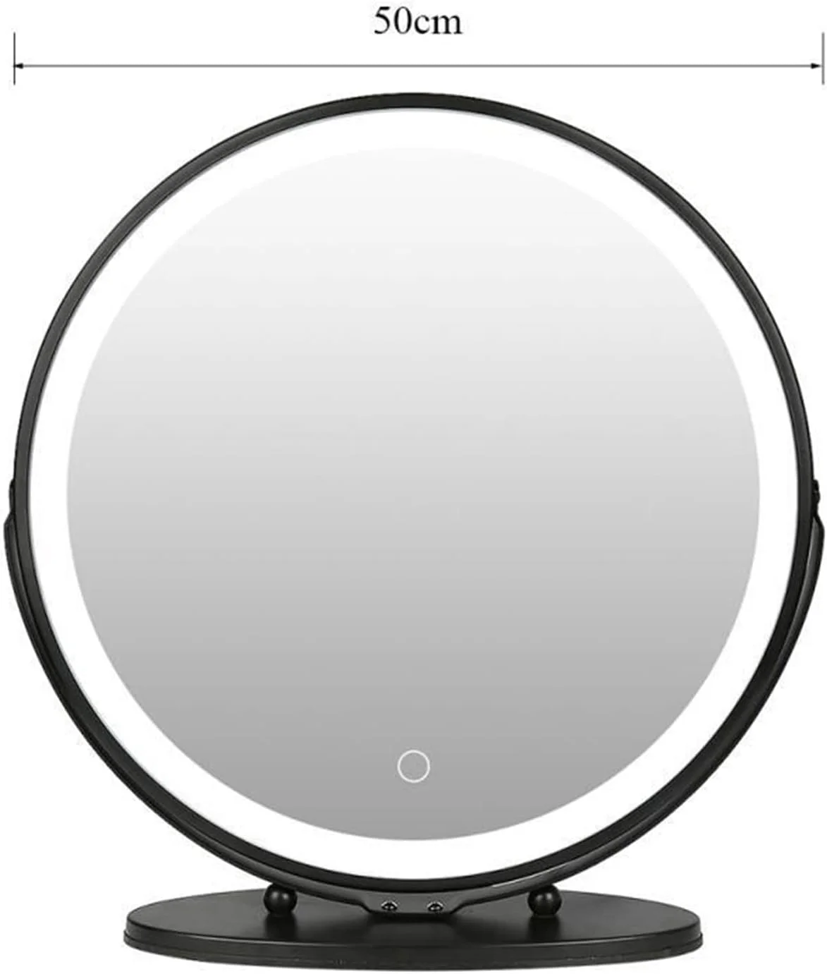 آینه آرایشی گرد WRFTTCRR، آینه LED قابل تنظیم لمسی، آینه آرایشی چرخشی کم نور کننده مناسب حمام، اتاق خواب و میز آرایش آینه آرایشی گرد WRFTTCRR، آینه LED قابل تنظیم لمسی، آینه آرایشی چرخشی کم نور کننده مناسب حمام، اتاق خواب و میز آرایش