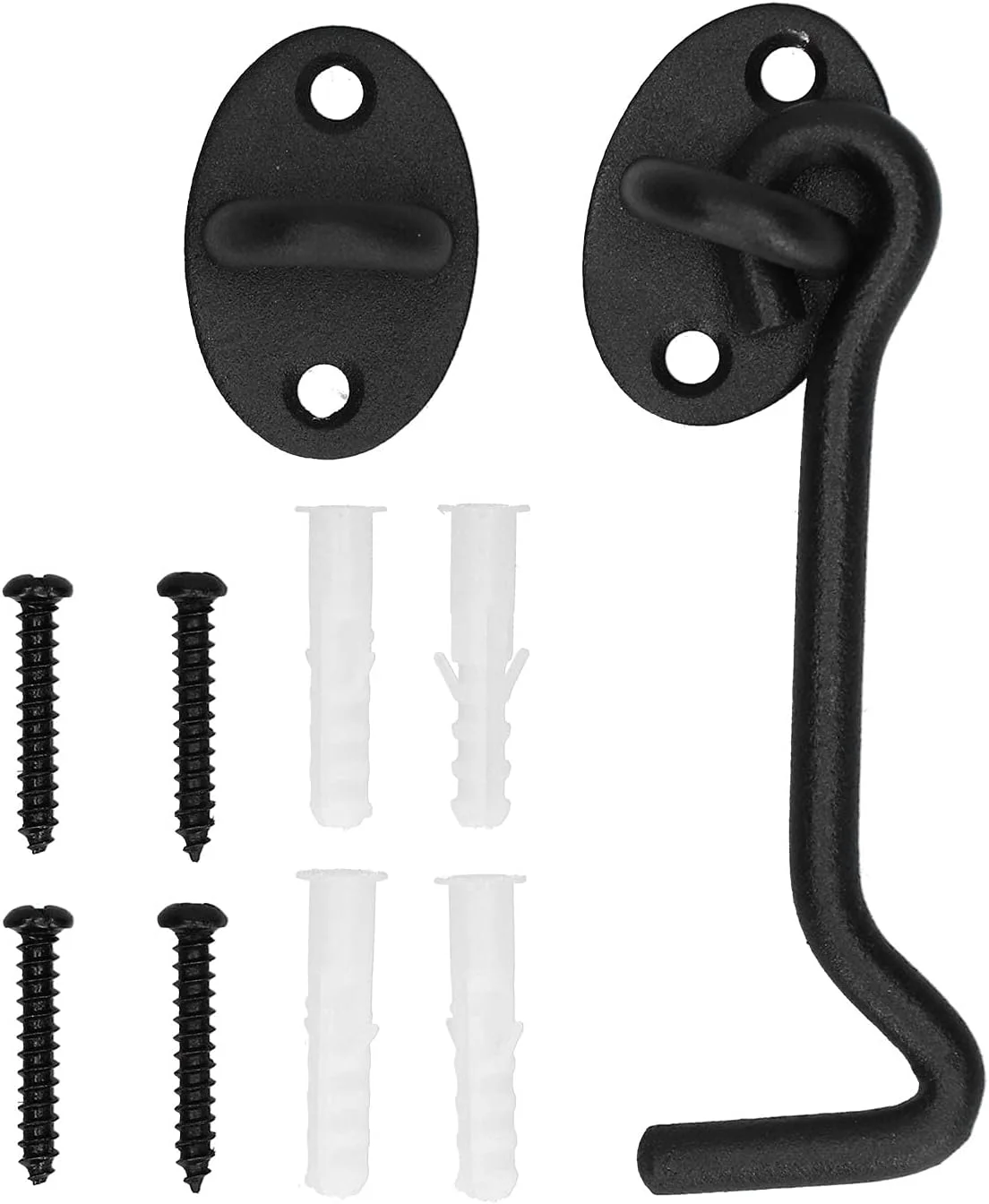 قفل درب انبار با کیفیت عالی، کیت درب کشویی استیل ضد زنگ، لوازم جانبی سخت افزاری با پوشش پودری مشکی برای بهبود خانه