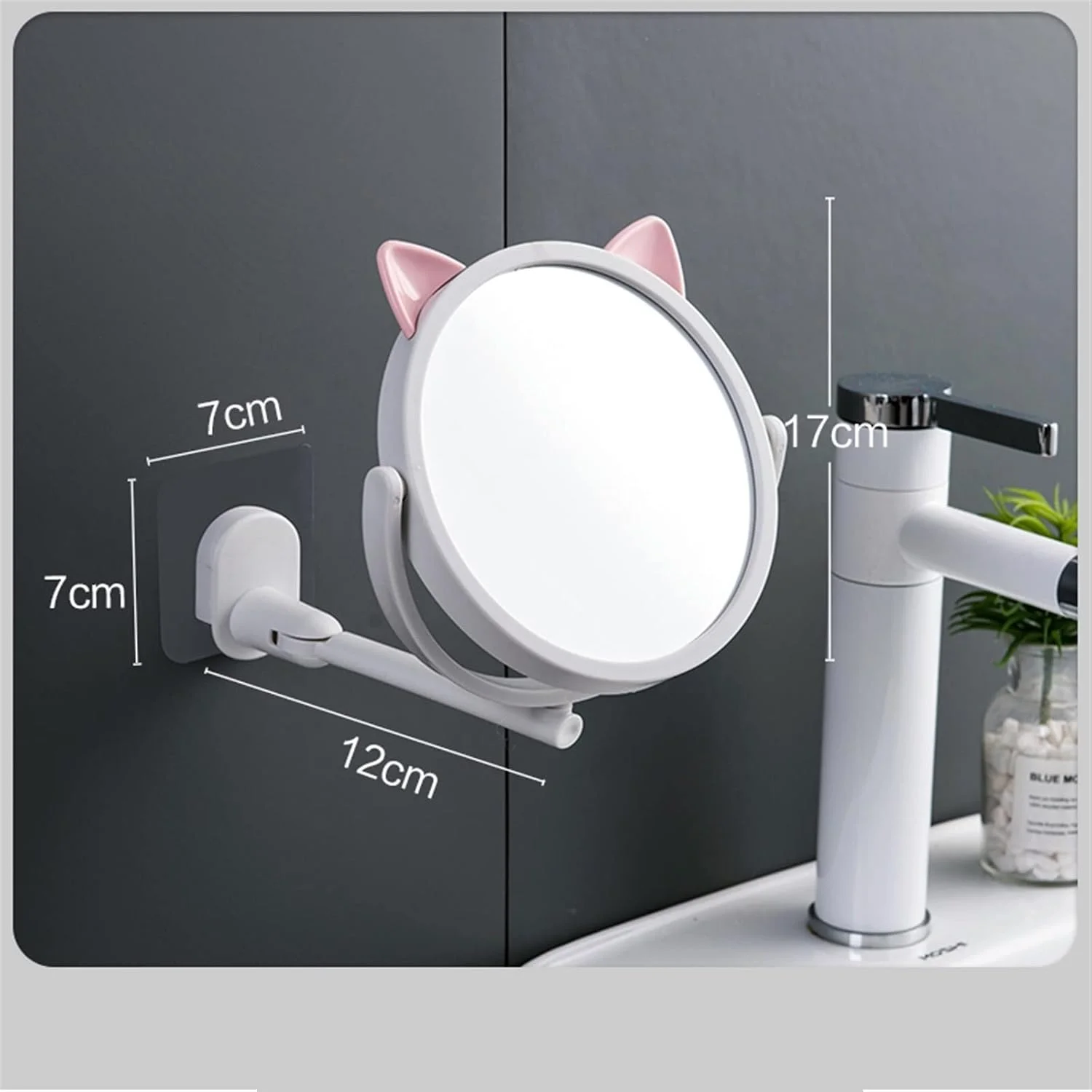 آینه آرایش گرد WMGSDWB مناسب حمام و مسافرت