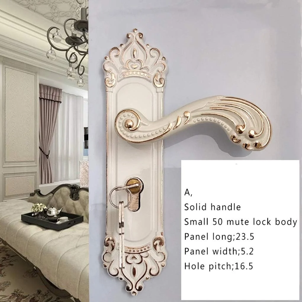 قفل دستگیره اتاق خواب به سبک اروپایی، قفل درب به همراه کلید، آلیاژ آلومینیوم، قفل رترو، لوازم جانبی سخت افزاری درب اتاق خانواده Gaodpz