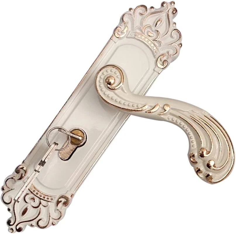 قفل دستگیره اتاق خواب به سبک اروپایی، قفل درب به همراه کلید، آلیاژ آلومینیوم، قفل رترو، لوازم جانبی سخت افزاری درب اتاق خانواده Gaodpz