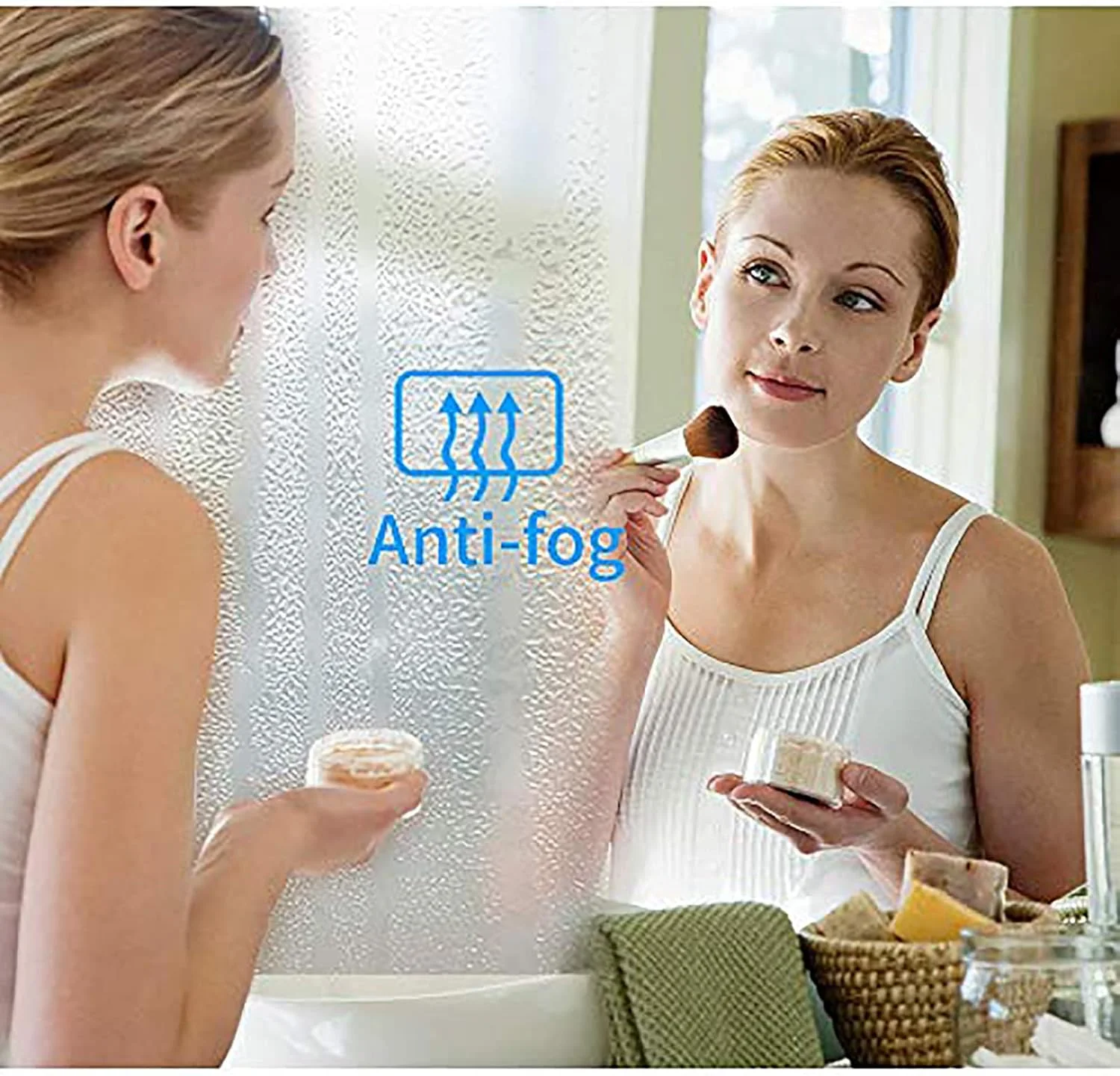 WANGPP Wall Mirror Bathroom Mirror LED Bathroom Mirror with Lighting with Touch Switch and Anti-Fog Explosion-Proof, Light Mirror Dimmable Warm White/Cold White/Neutral 3000K-6000K