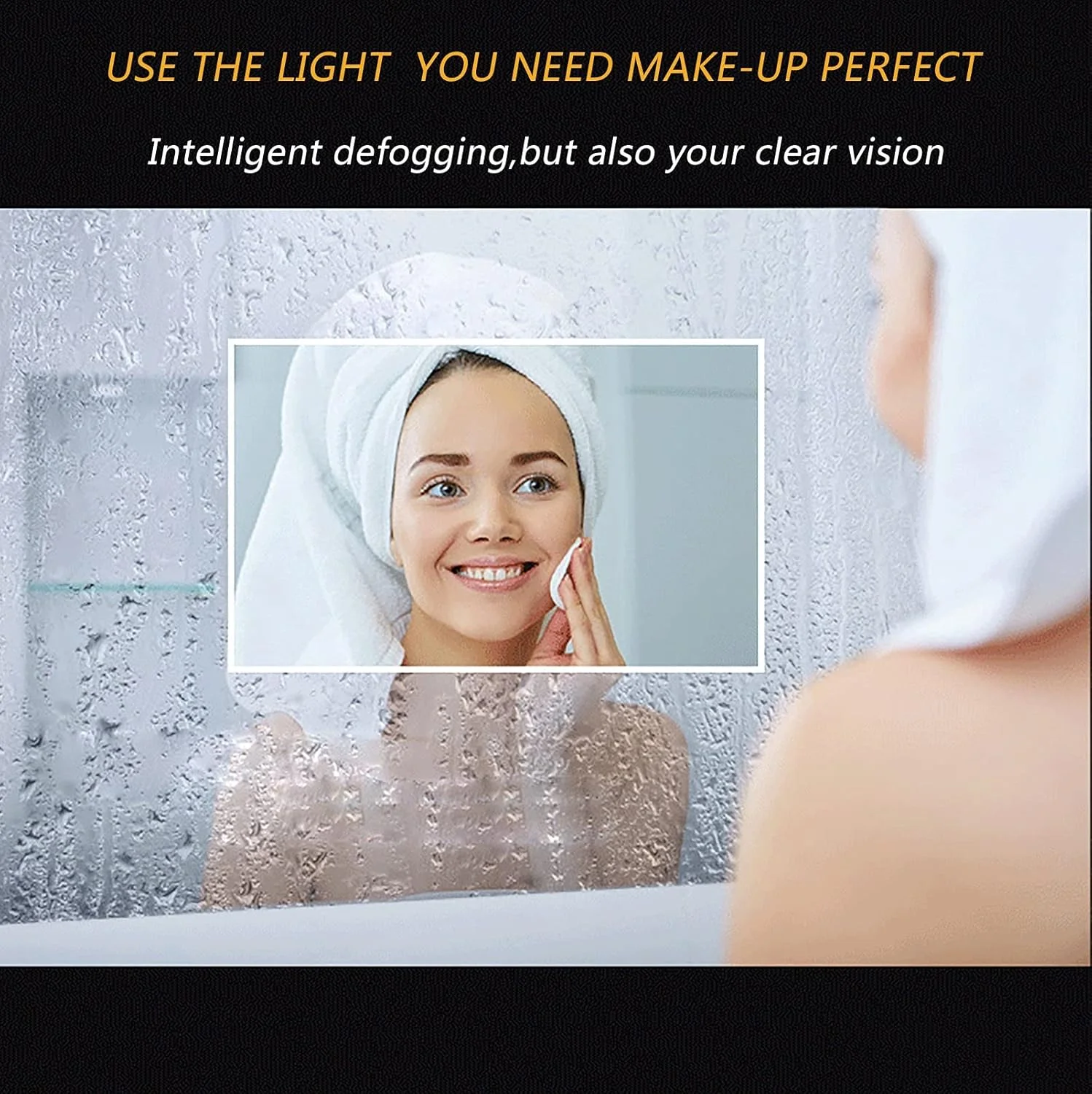 WANGPP Round Bathroom Mirror with Lighting,Wall Mirror LED Bathroom Mirror,with Touch Switch and Anti-fogging,Suitable for Bathroom/Bedroom/Hotel/Office (Color : White Light, Size : 60x60cm)