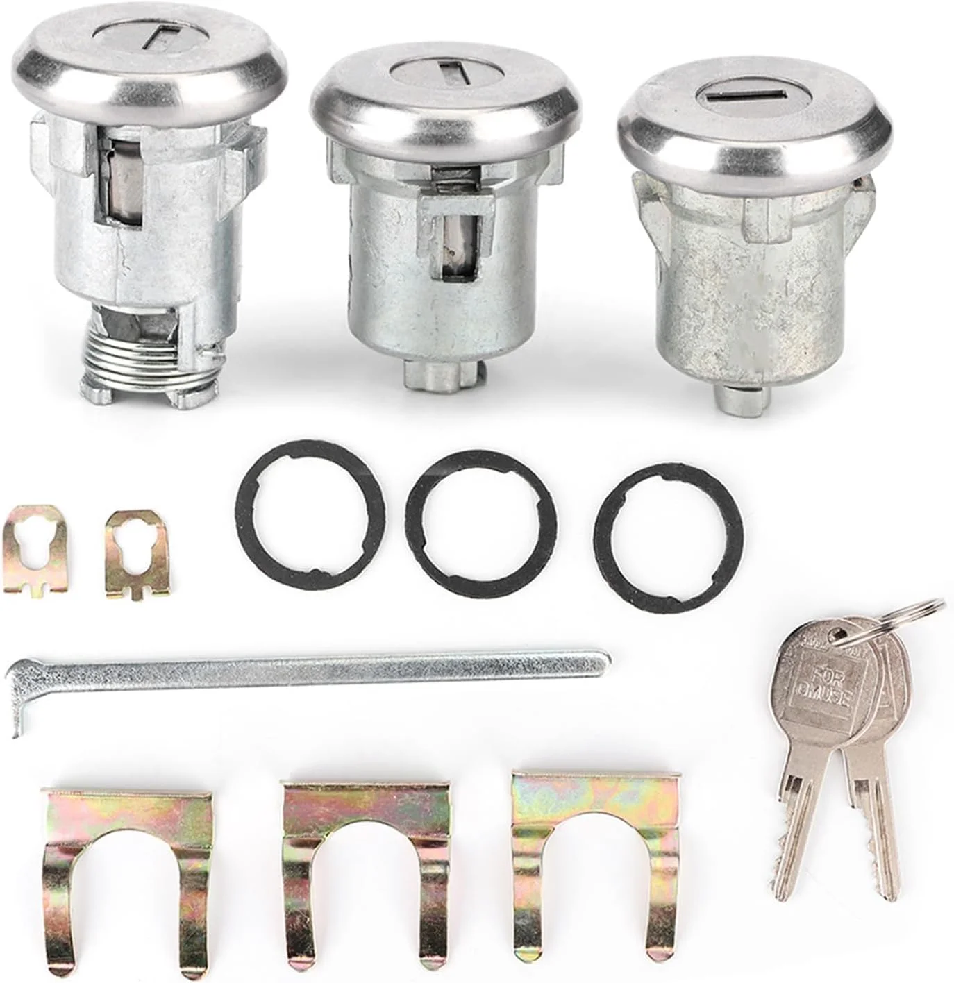 ست قفل درب و صندوق عقب Eacam مدل 654394765282، آهن، نصب آسان، مطابق با خودرو، مالیبو، مونت کارلو. کیفیت قابل اعتماد، مقاوم در برابر خوردگی، مستحکم، مناسب برای درب و صندوق عقب