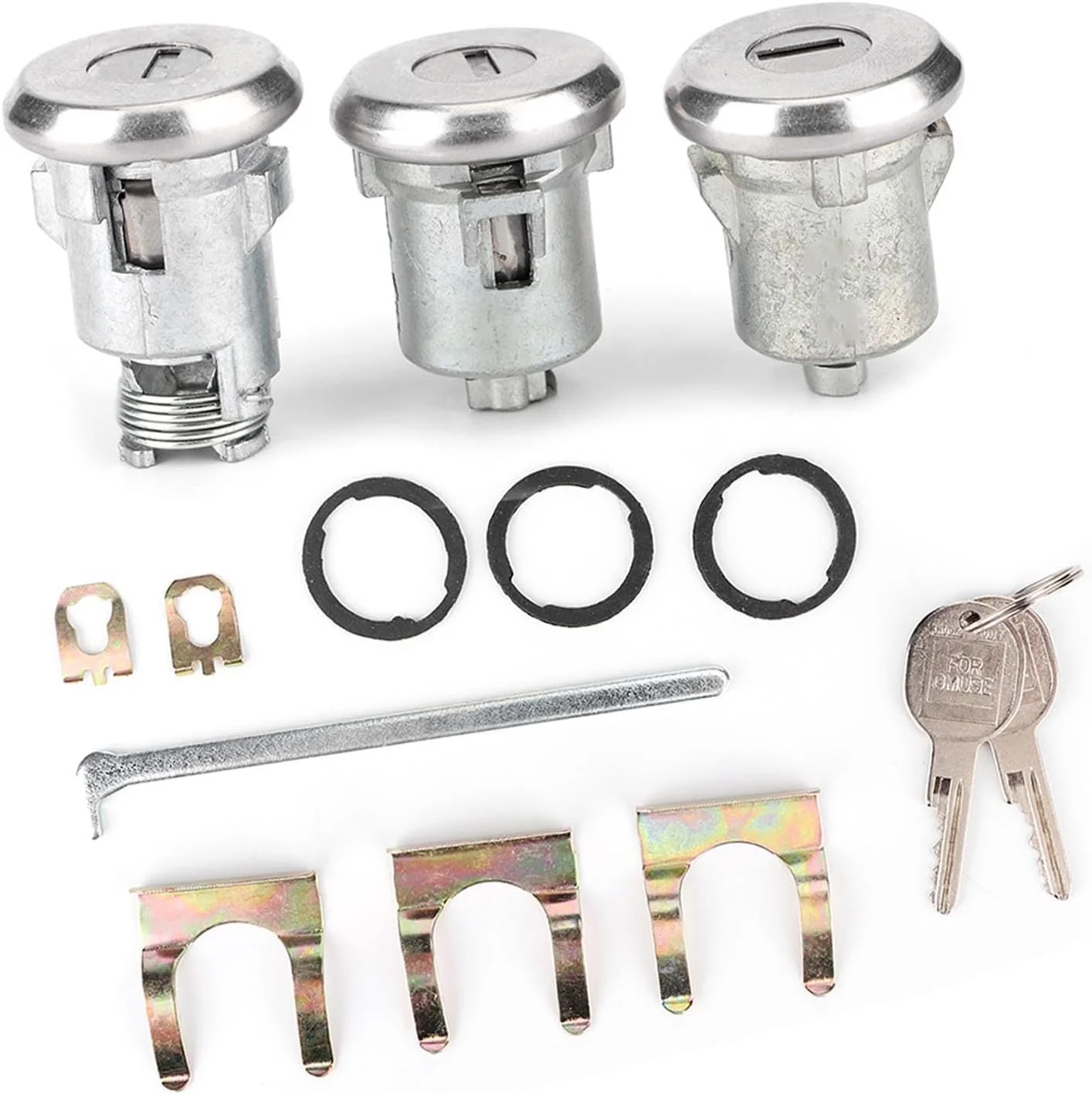 ست قفل درب و صندوق عقب Eacam مدل 654394765282، آهن، نصب آسان، مطابق با خودرو، مالیبو، مونت کارلو. کیفیت قابل اعتماد، مقاوم در برابر خوردگی، مستحکم، مناسب برای درب و صندوق عقب