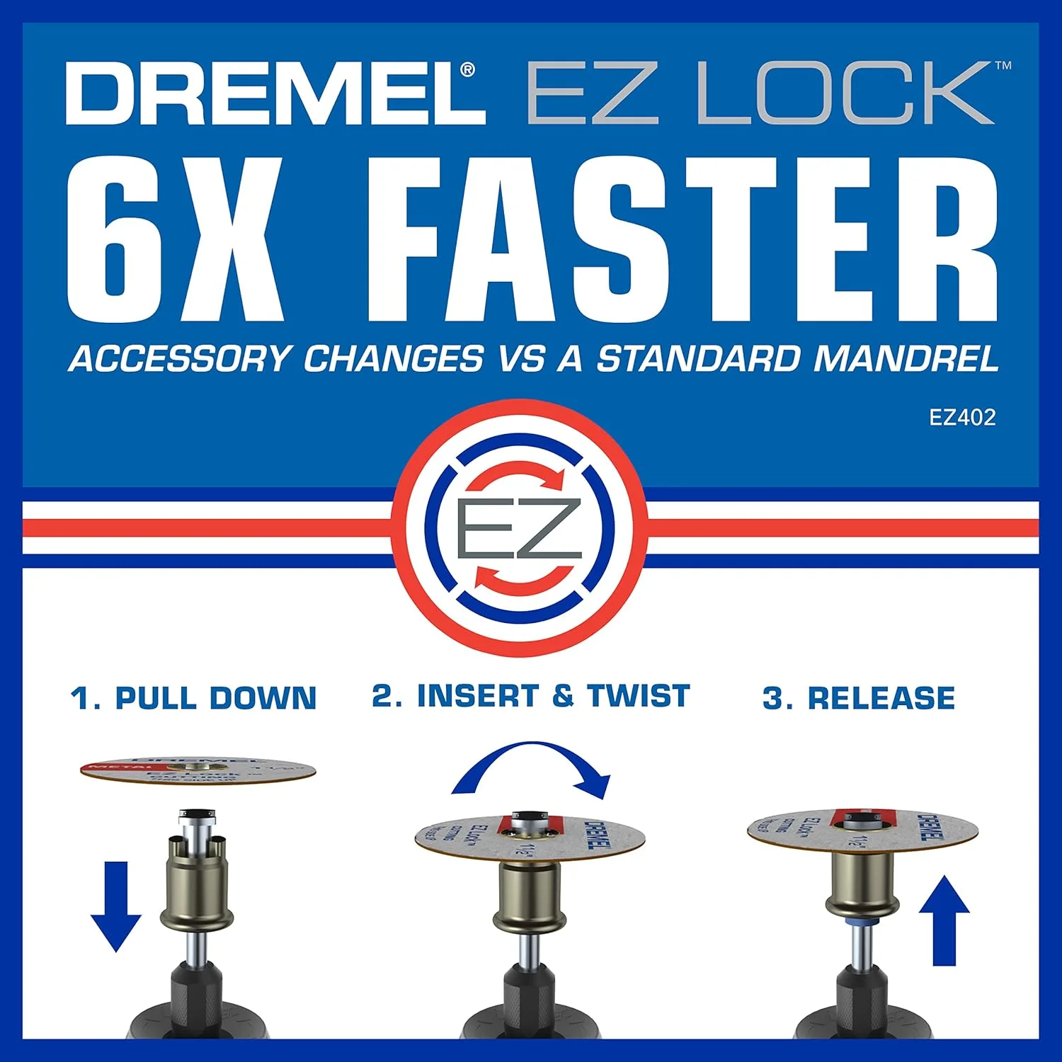 کیت لوازم جانبی دیسک های برش ابزار چرخشی Dremel EZ728-01 EZ Lock، چرخ های برش برای پلاستیک، فلز و برش های نازک، مجموعه لوازم جانبی متنوع 11 تکه